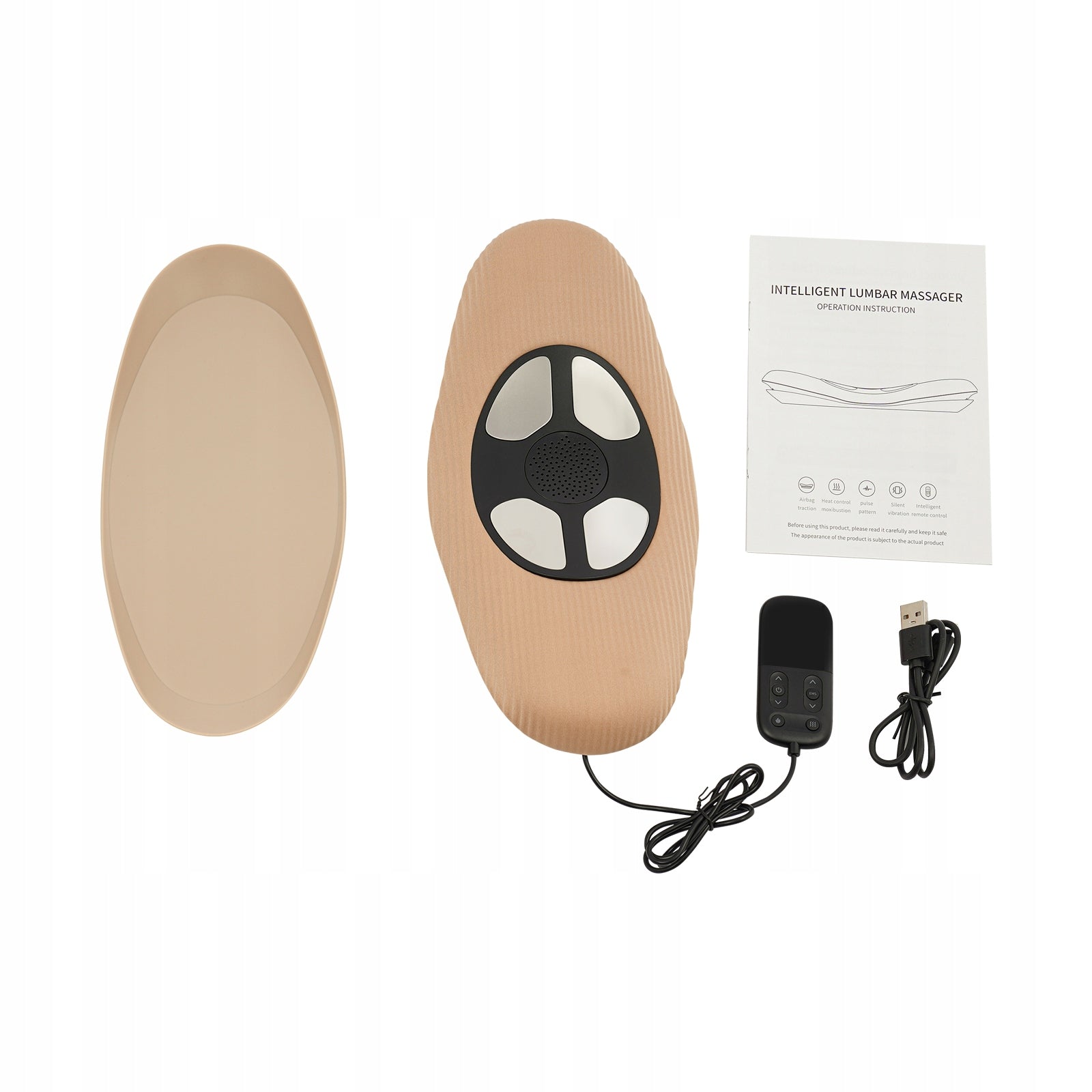 Electric Lumbar Massager with Heat EMS Pulse 20 Modes 2000mAh 10Min Timer