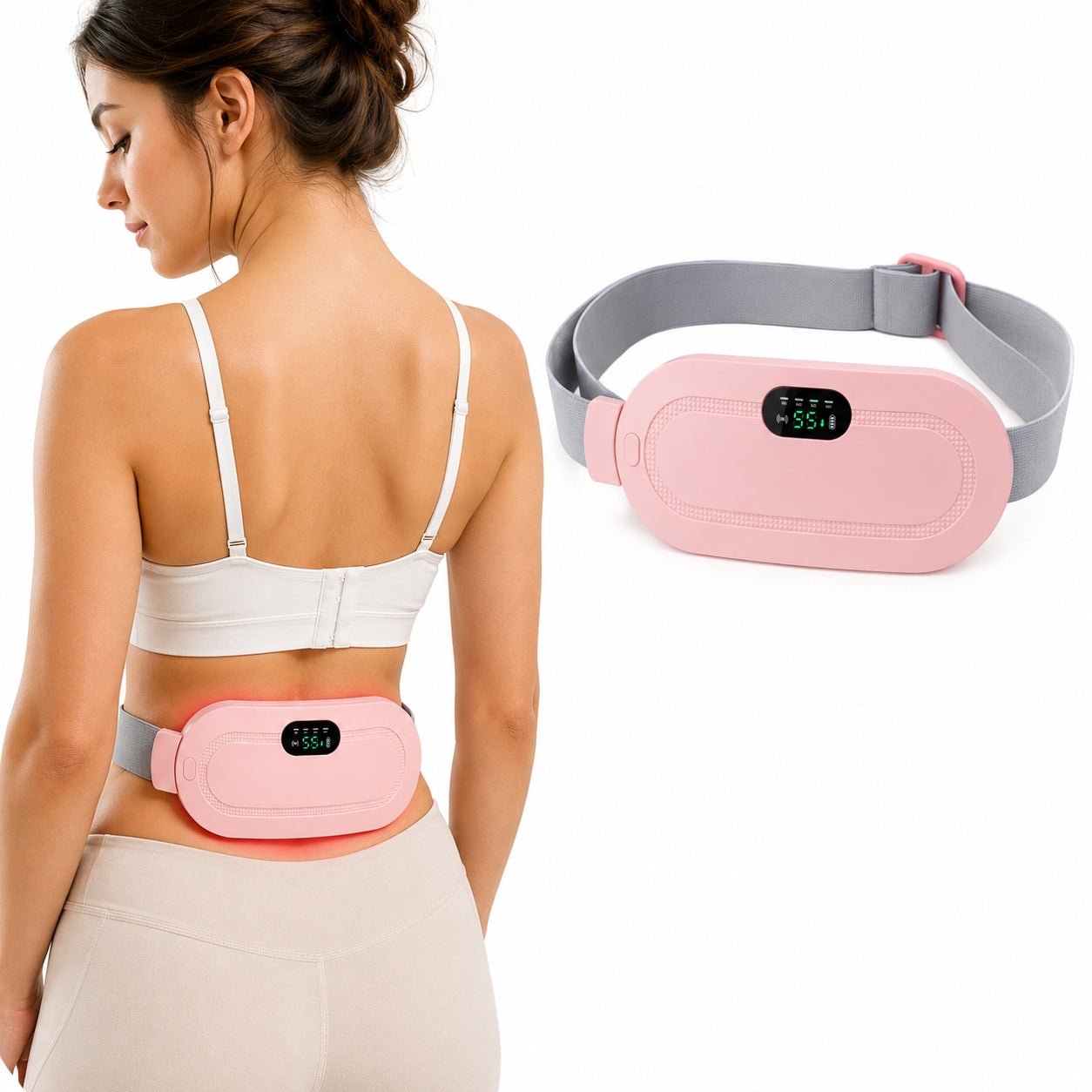 Electric Lumbar Spine Heating Belt Wireless Vibrator Massager Medical device no