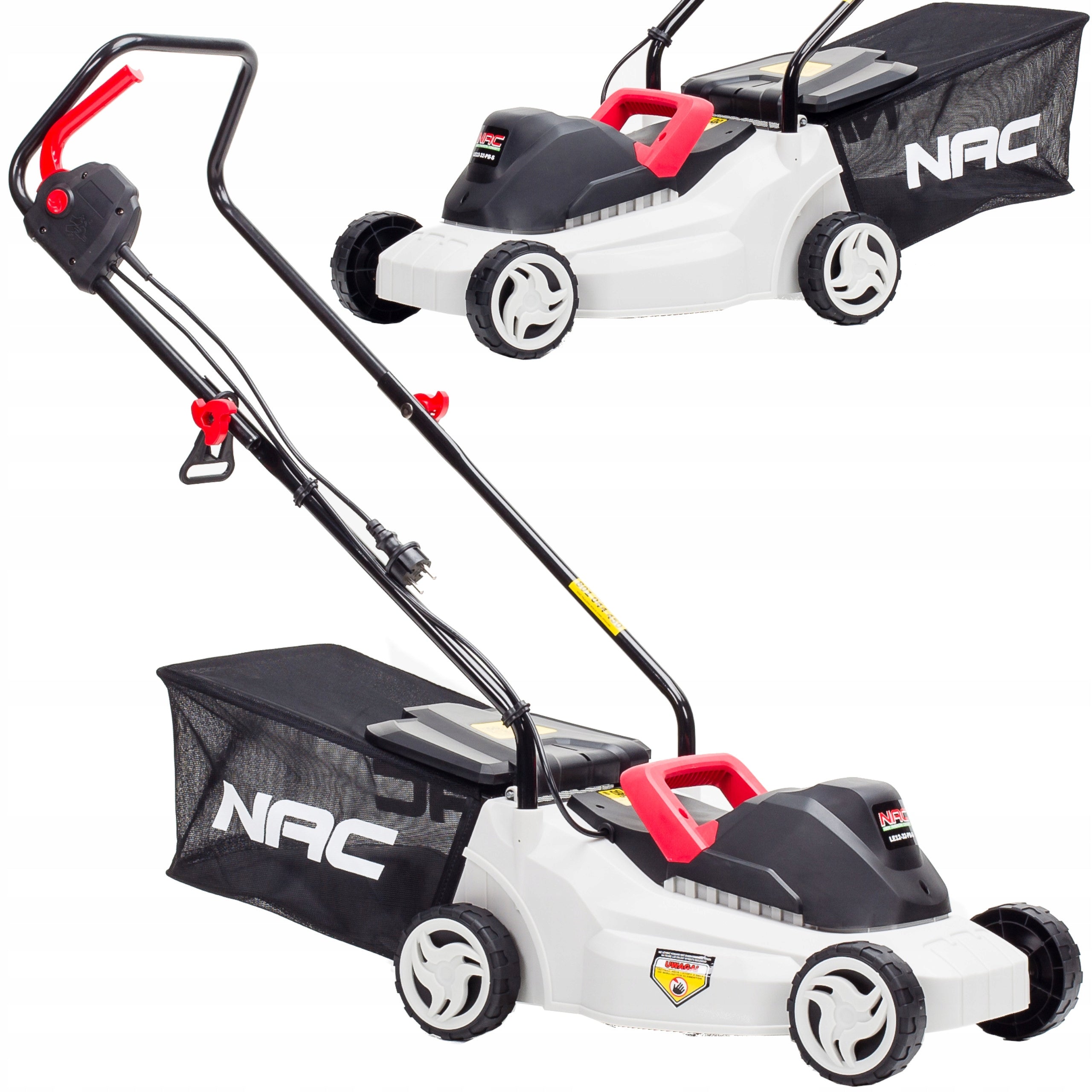Electric MOWER NAC 1200 W 32 cm LARGE basket 30 l STRONG 2in1 Lightweight