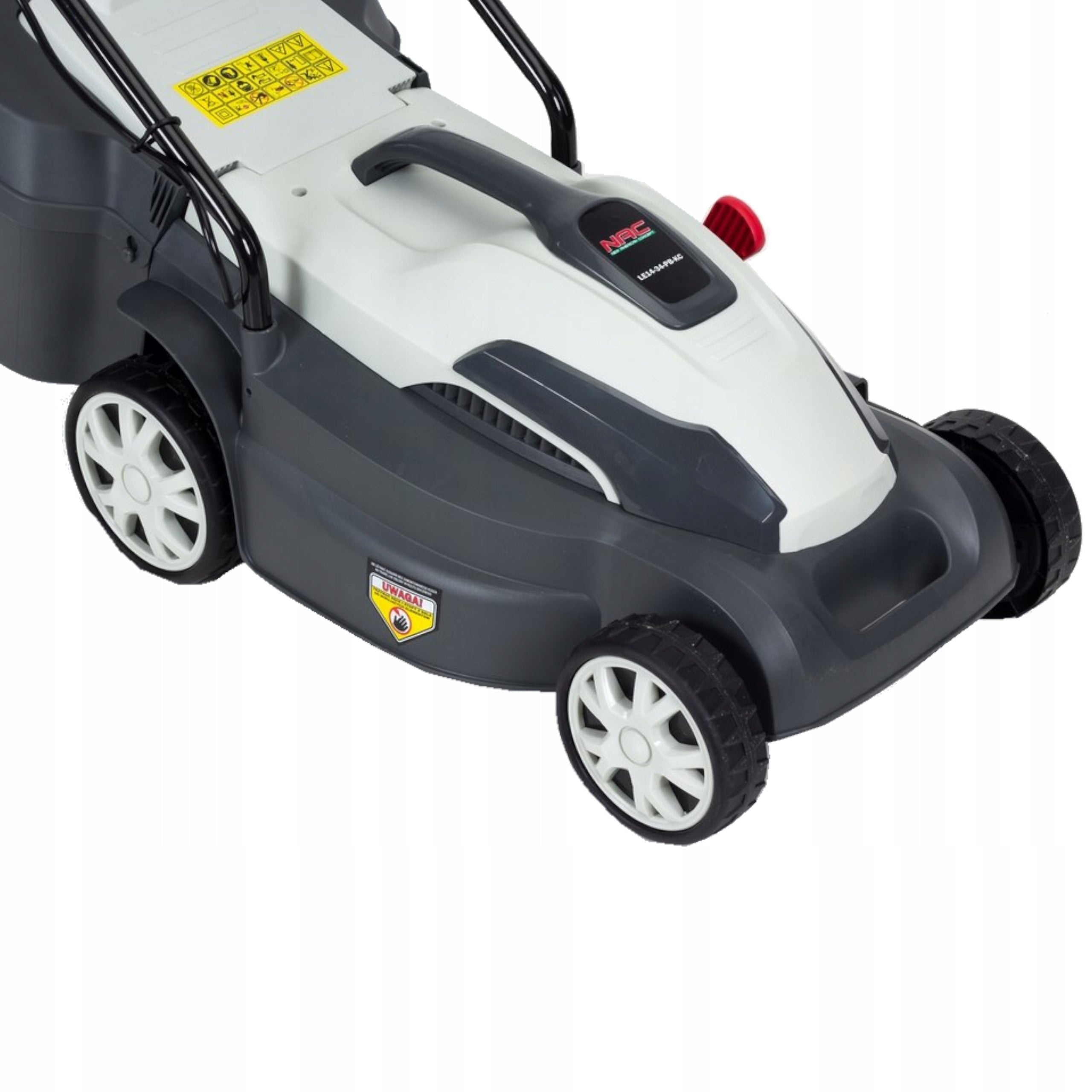 Electric MOWER NAC 1400 W 34 cm Thermal PROTECTION Basket 35l 2in1 Basket with a basket