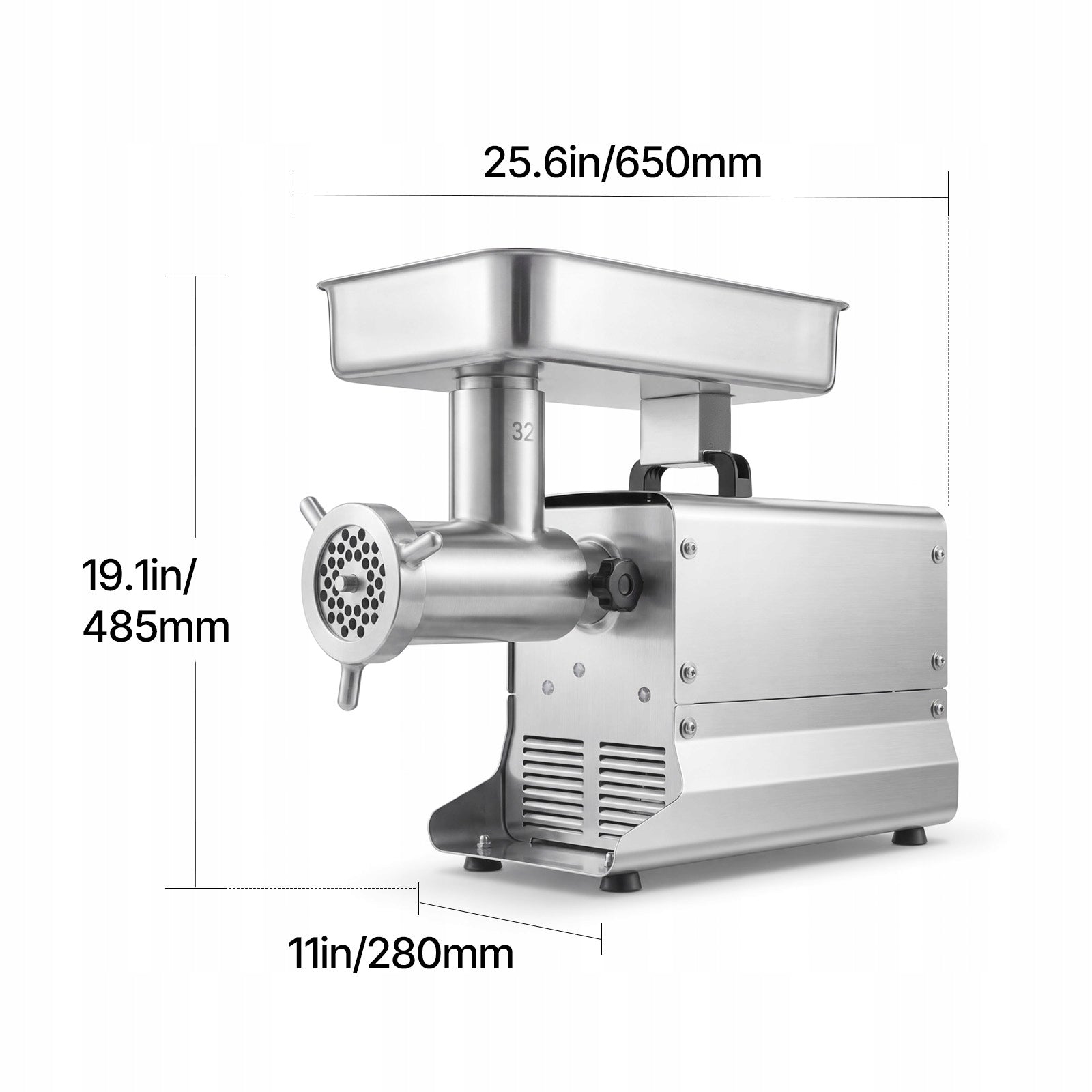Electric Meat Machine 1100W 9,5KG/Min No. 32 Stainless Steel Manufacturer code SYTMDDJRJSYQN