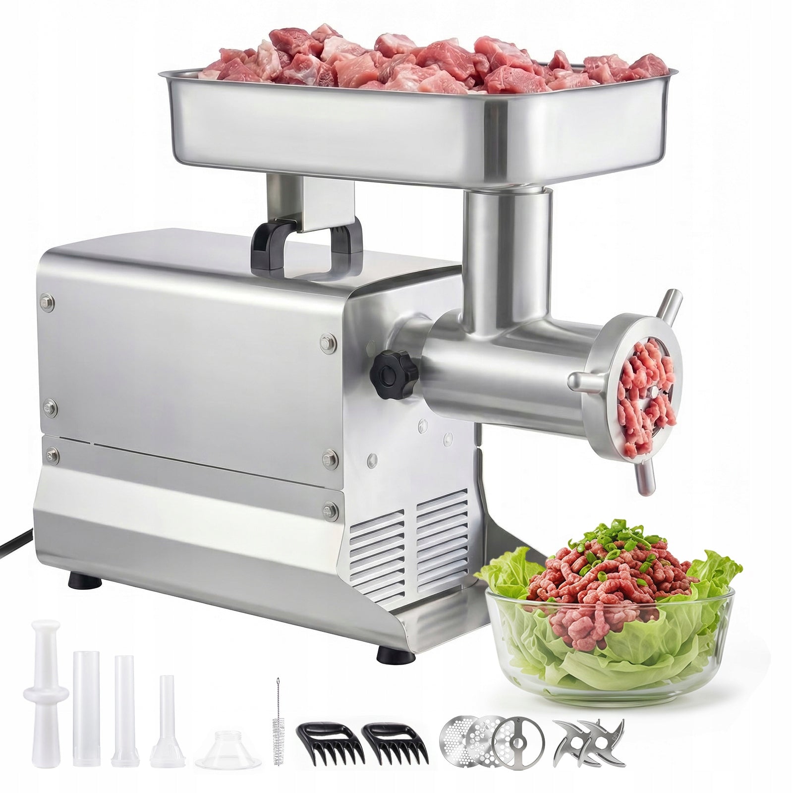 Electric Meat Machine 1100W 9,5KG/Min No. 32 Stainless Steel