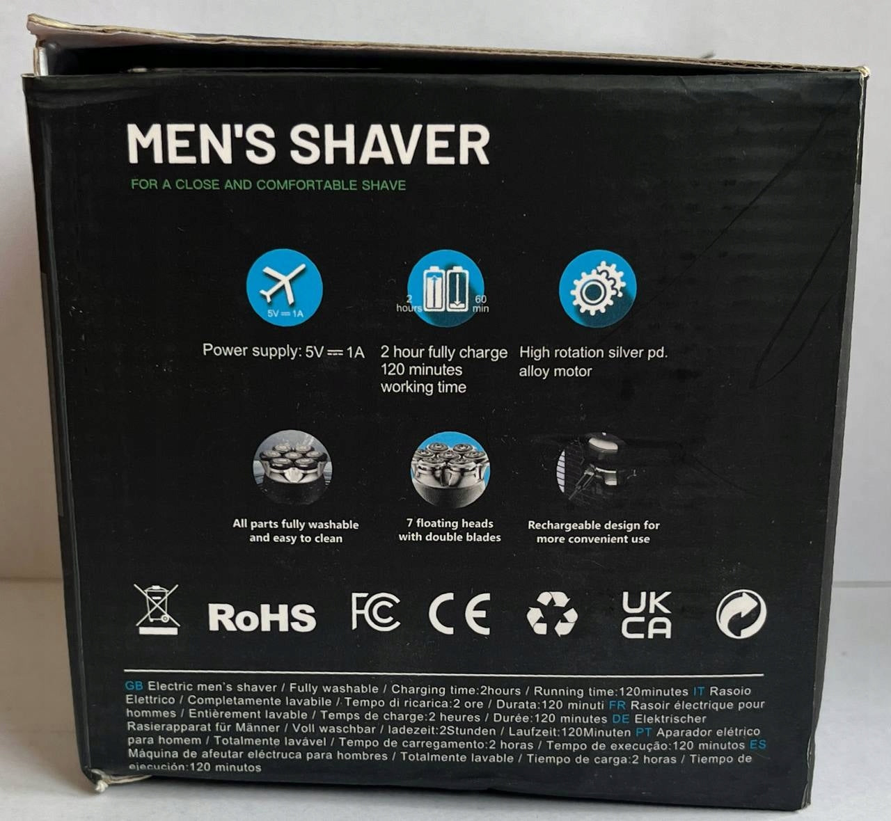 Electric Men's Shaver 7 Heads Waterproof USB Defect Carton Brand no brand