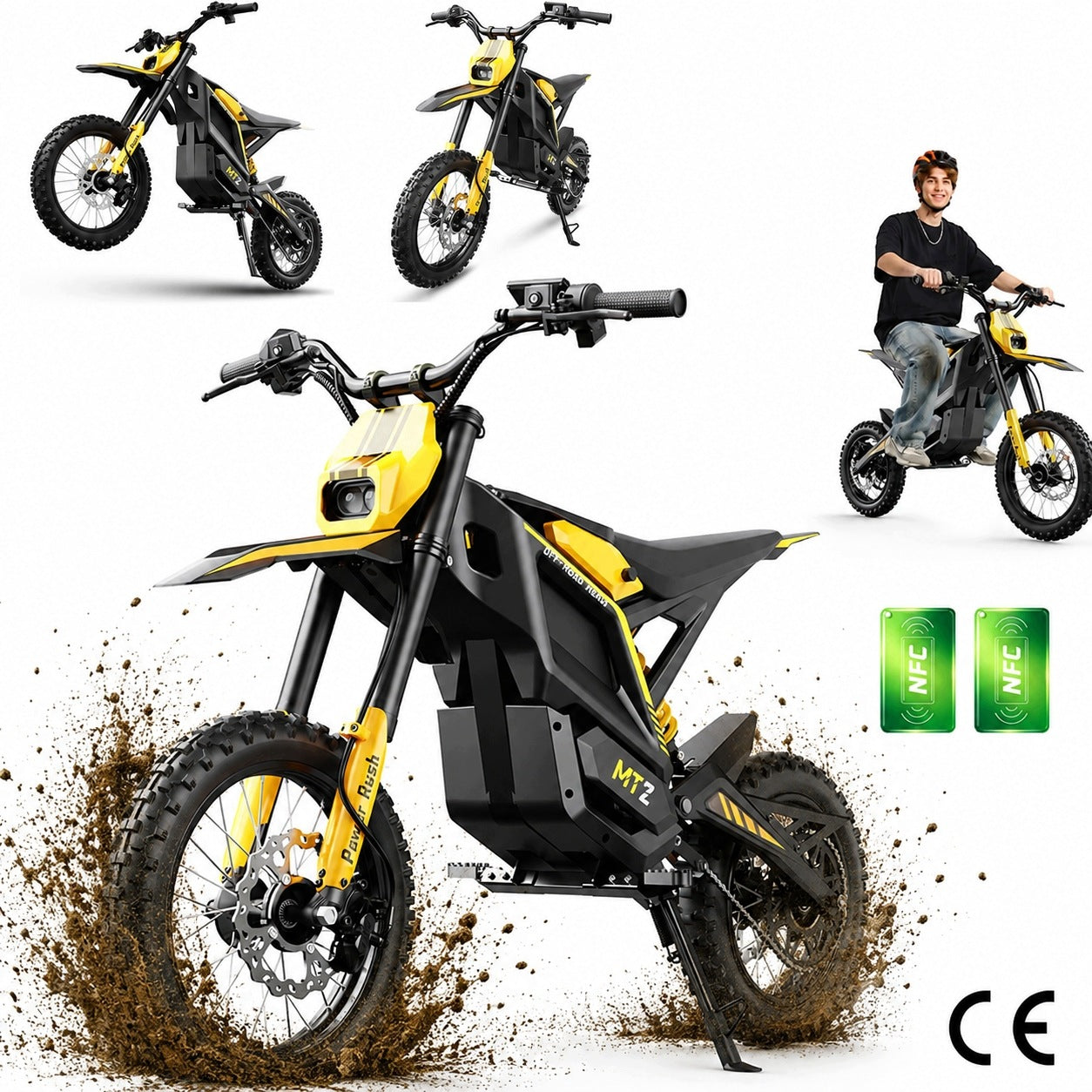 Electric Motorcycle Cross iscooter MT2 3000W 48V 22.5Ah 220Nm 60Km/h 72Km