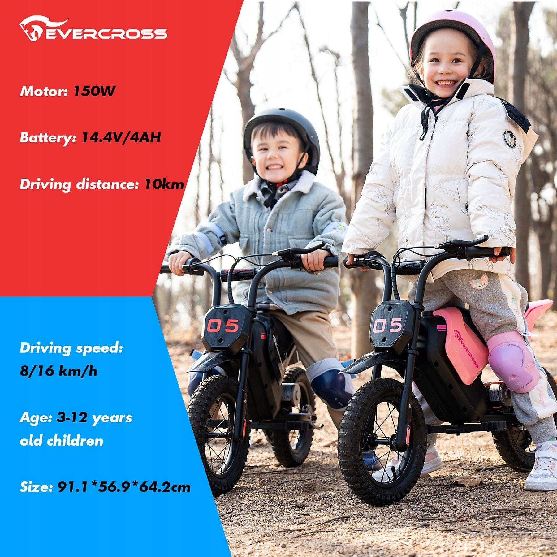 Electric Motorcycle for Children EVERCROSS EV05M 150W – Cross Enduro 12" Brand no brand