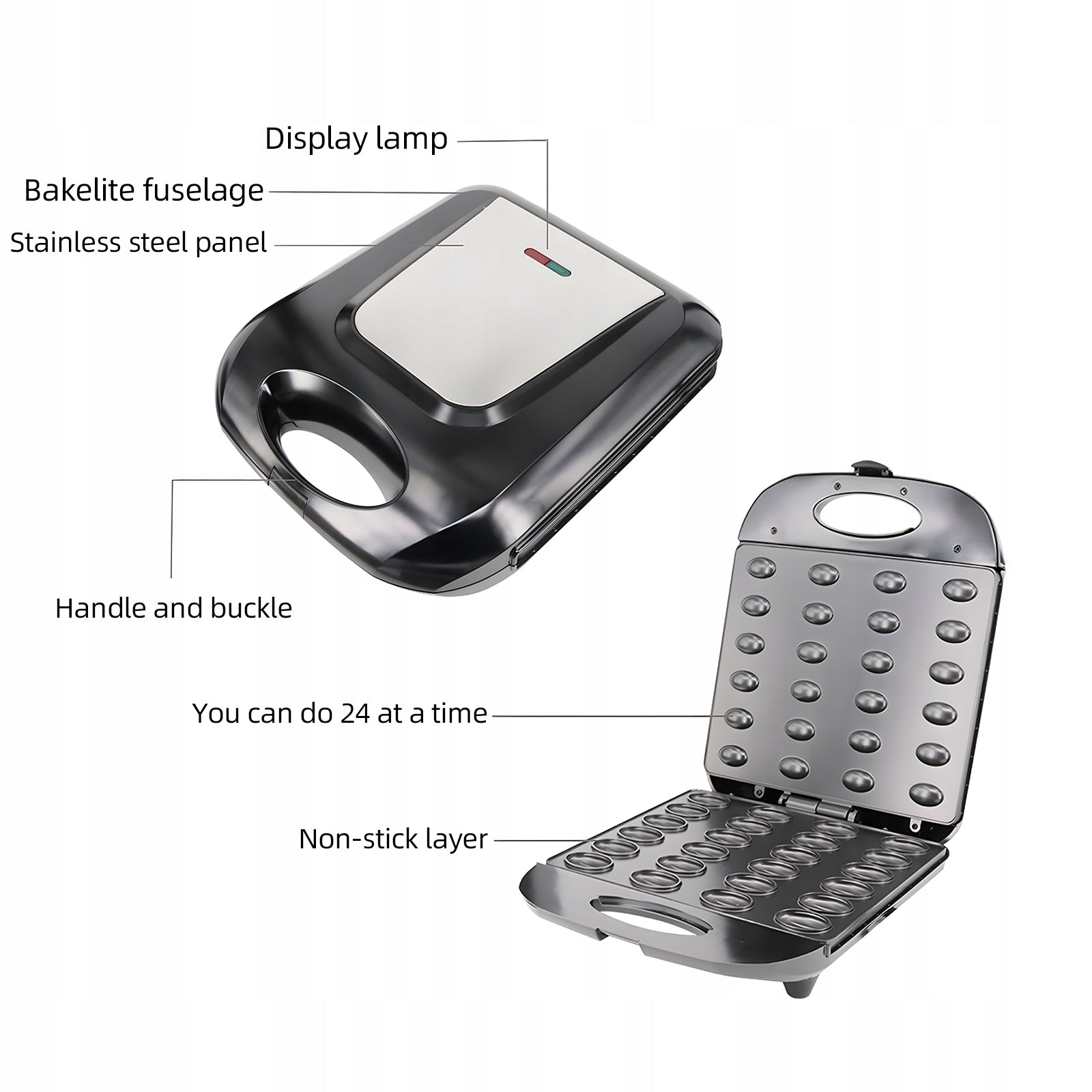 Electric Peanut Cake Manufacturer 1400W 24PCS Capacity 0M