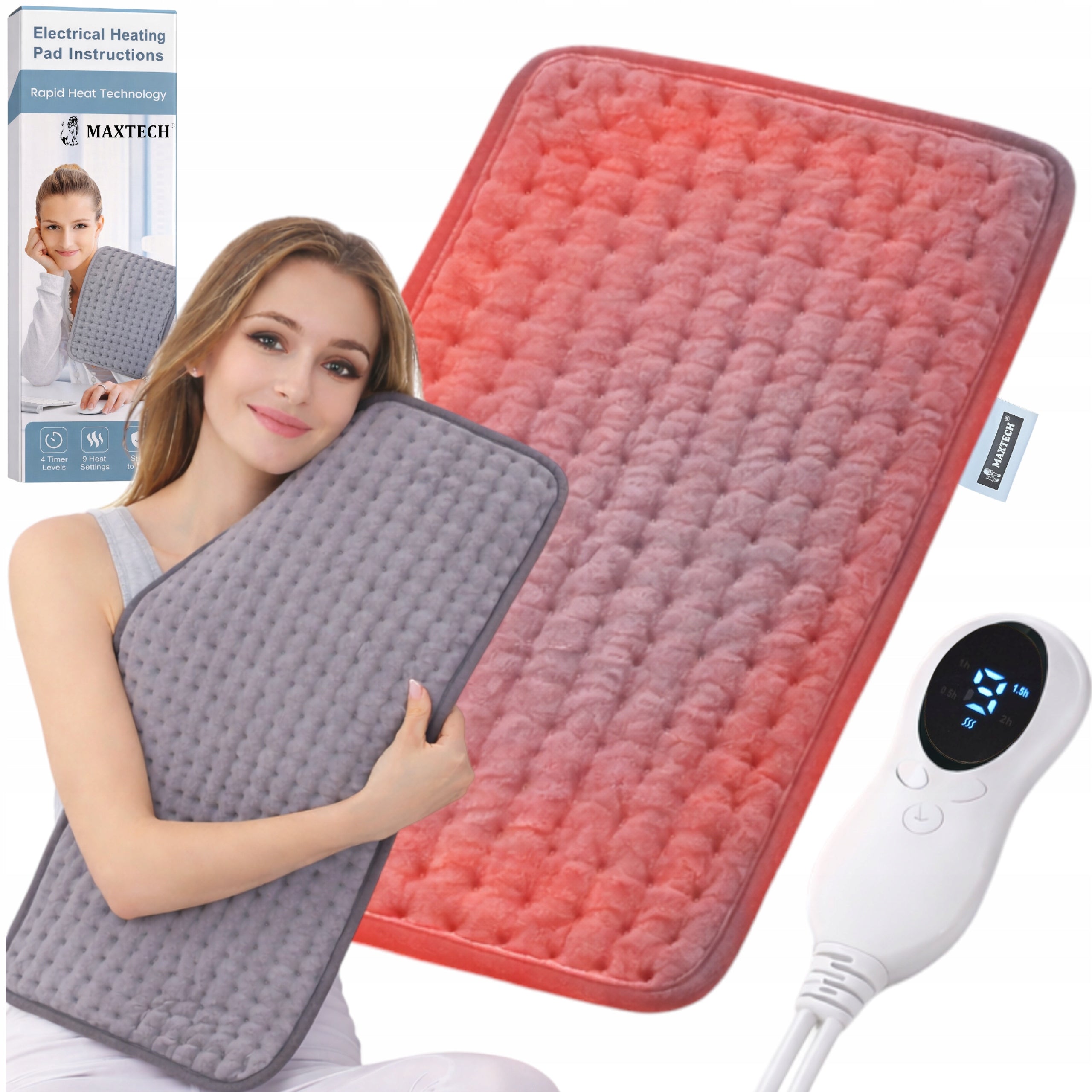 Electric Pillow Heating Mat Large 60x30cm Warming Hot Water Bottle XL