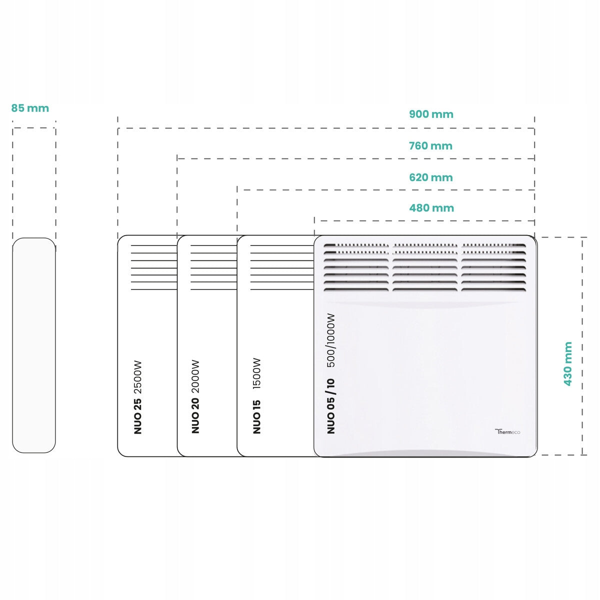Electric Portable Wall Mounted Bathroom Energy Efficient 500W Packaging status original