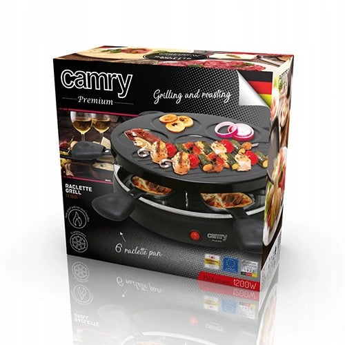 Electric Raclette Grill 1200W 6 Mini Nonstick Pan Snacks