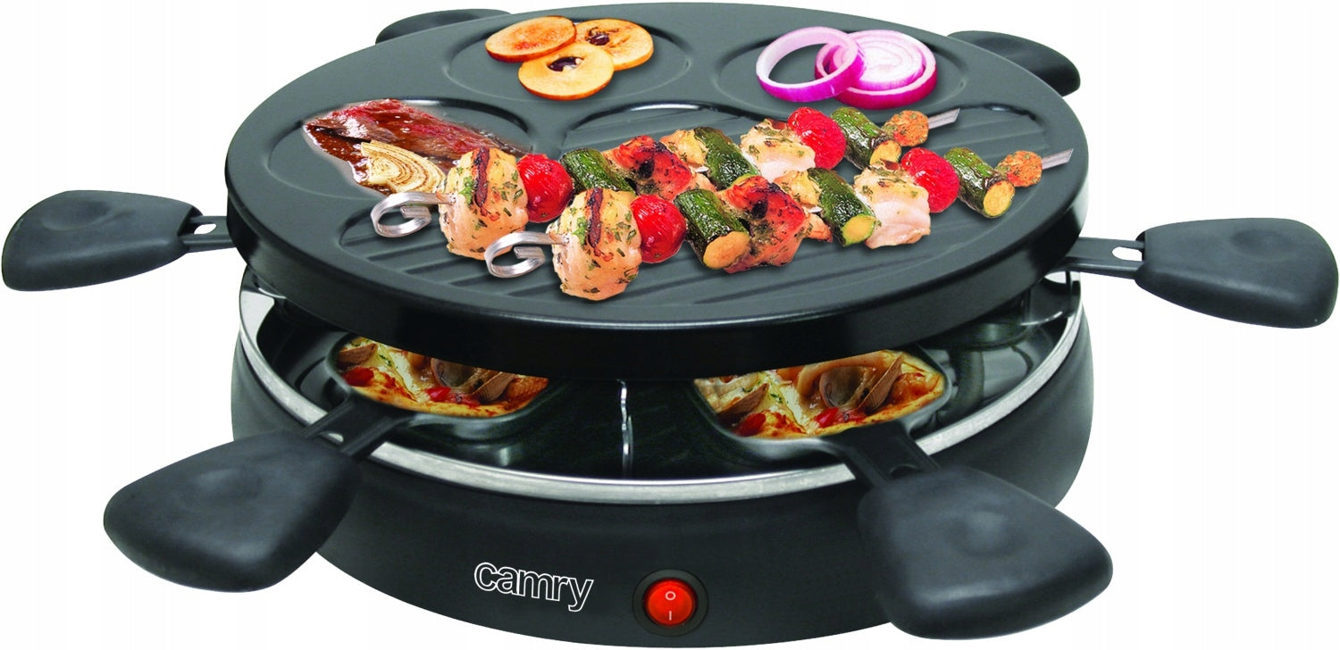 Electric Raclette Grill 1200W 6 Mini Nonstick Pans Snacks Power rating 1200 W