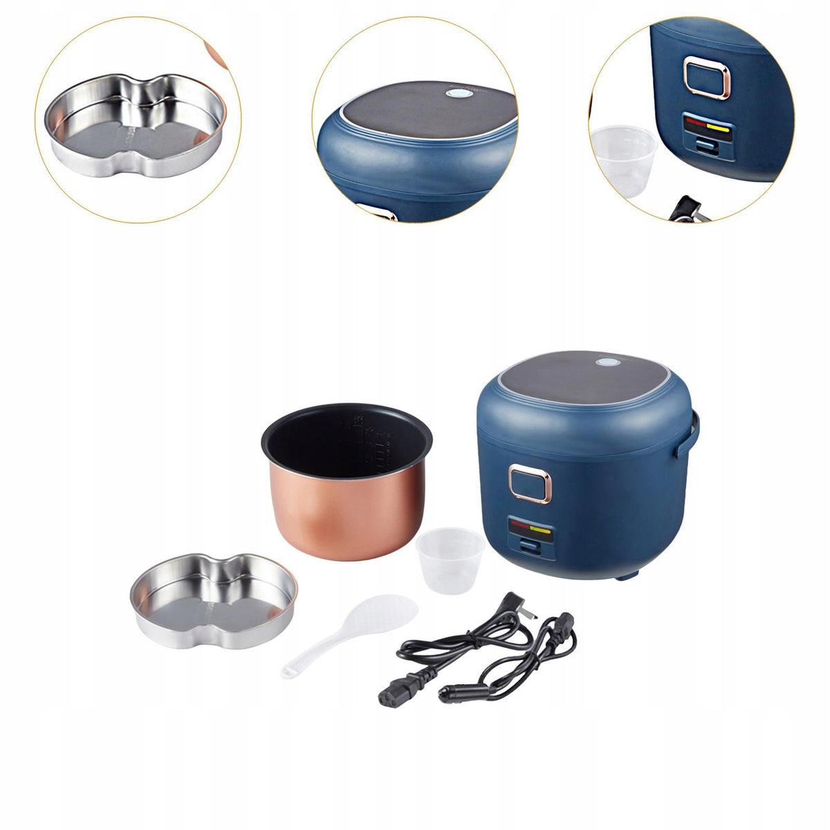 Electric Rice Cooker Food Steamer 2L Small Rice Cooker for Car Travel 24V Packaging status original