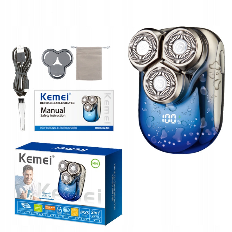 Electric Rotary Shaver For Beard KEMEI T83 Waterproof Travel Case EAN (GTIN) 5907771305936