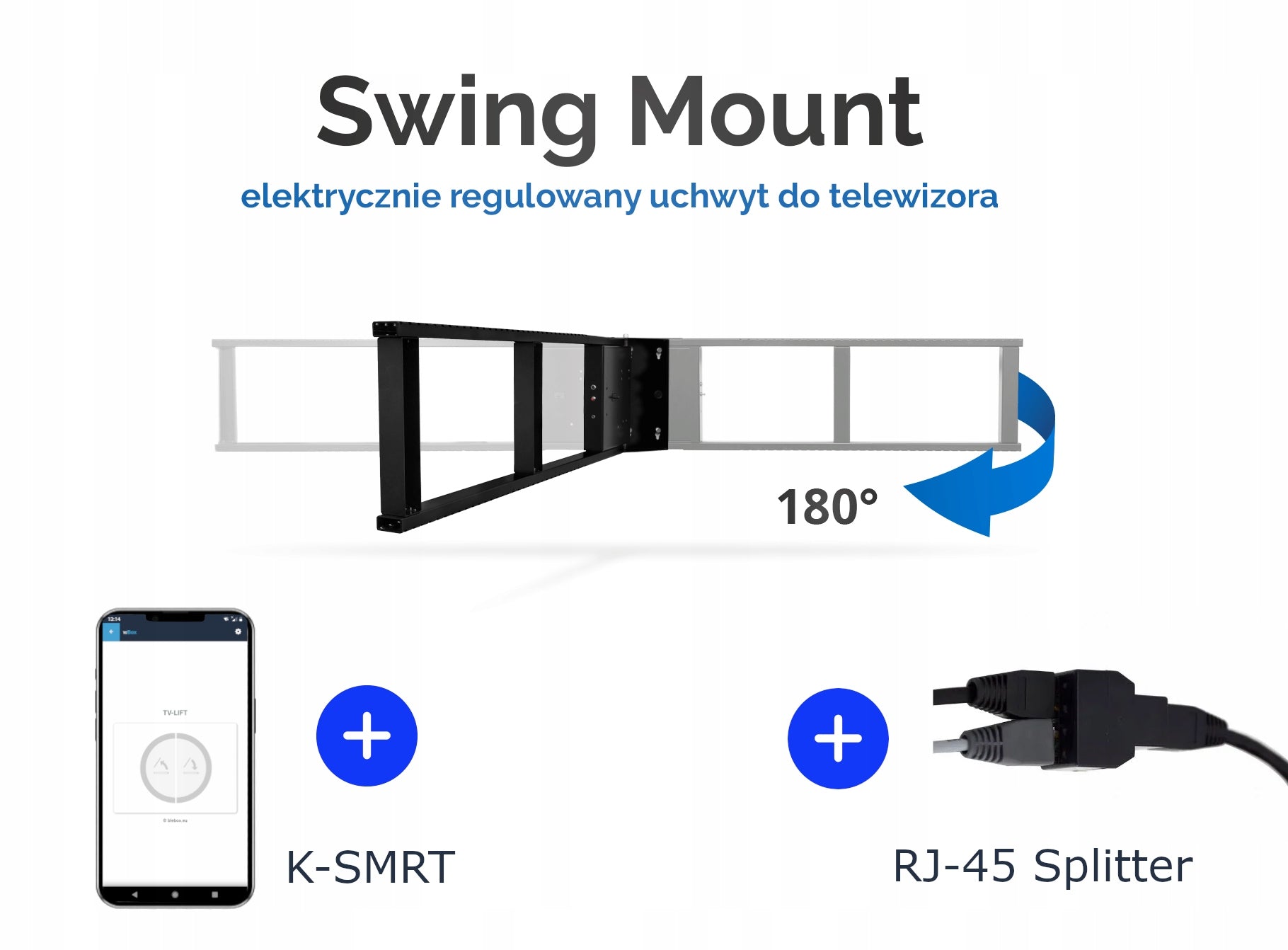 Electric Rotating Wall Mount for TV, 65" WIFI Control iOS Android Manufacturer code swing mount L wifi