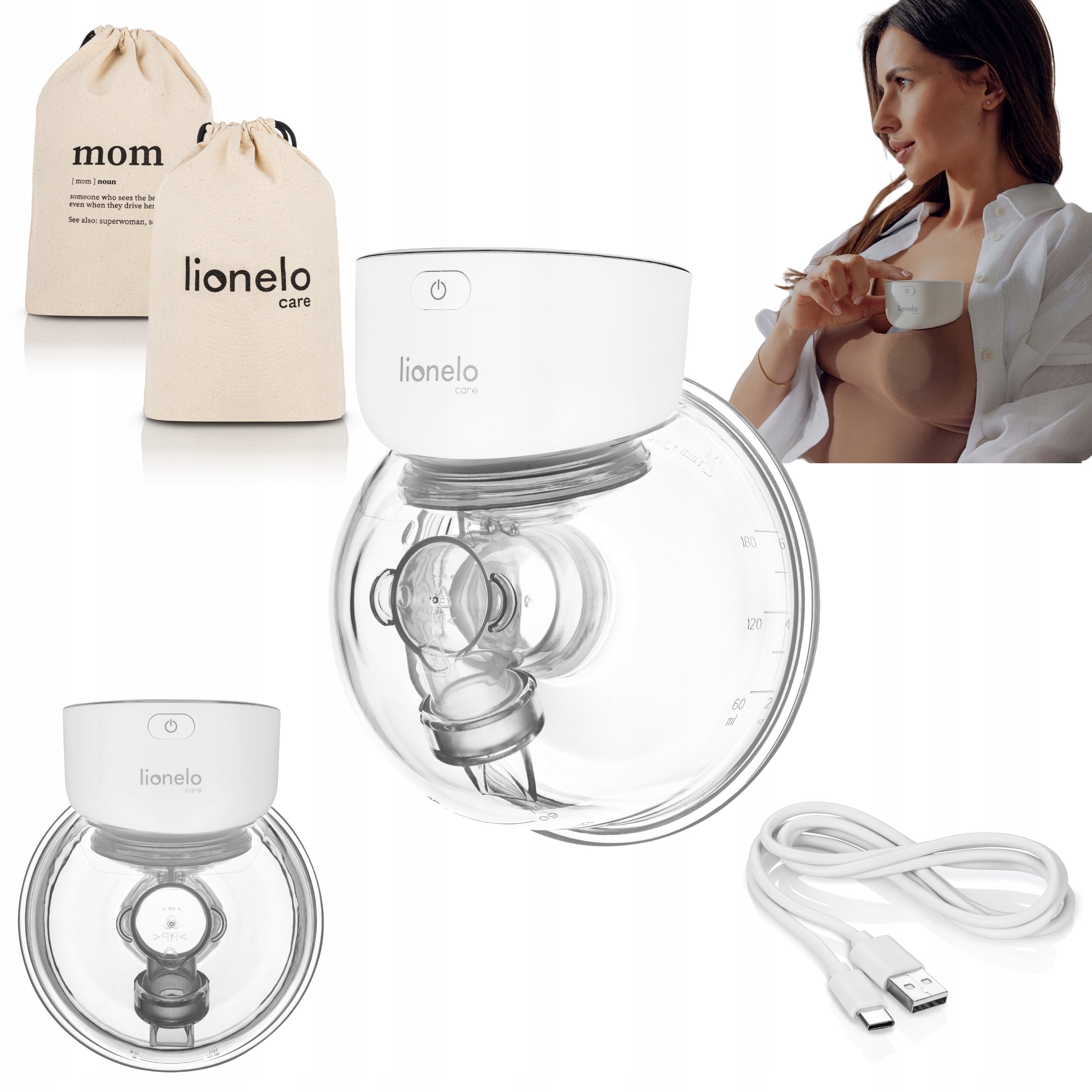 Electric SHELL BREAST PUMP HANDS FREE Lionelo Fidi Free
