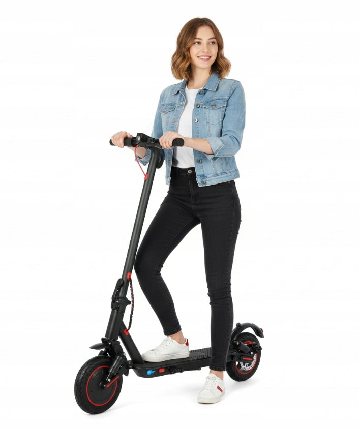 Electric Scooter 30KM 350W 36V 10.4AH Black IPX5 10" for Adults Weight 12.5 kg