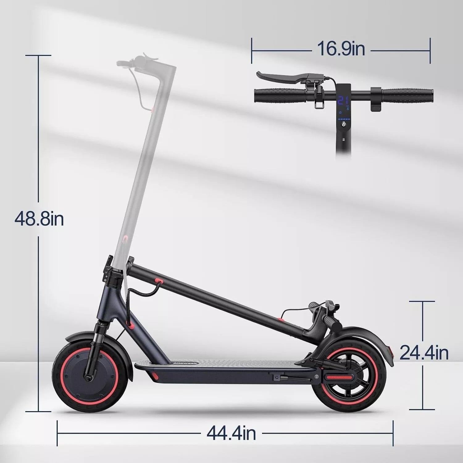 Electric Scooter 500W Adults-35KM Folding Hydraulic Suspension 120KG 10" Weight 16.5 kg