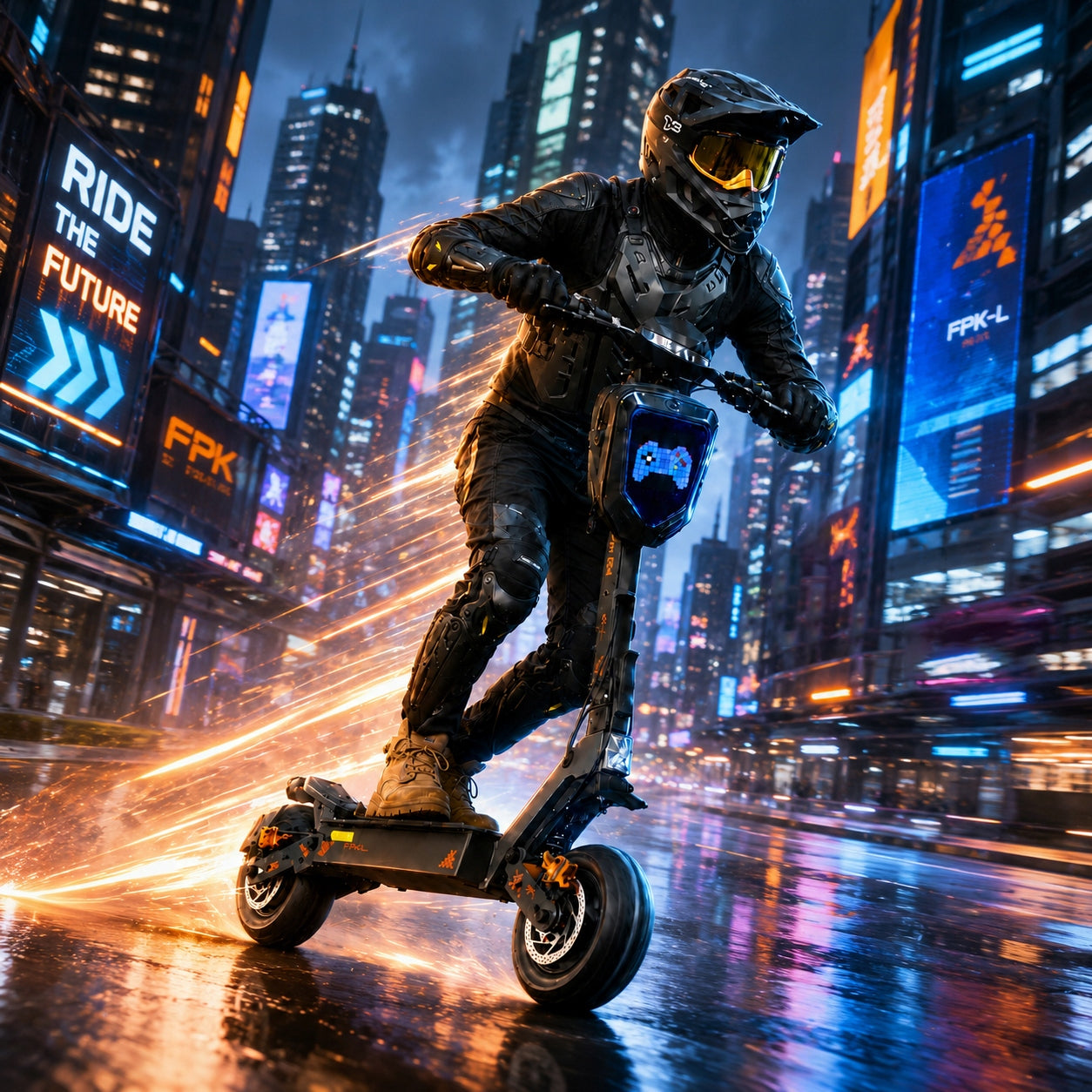 Electric Scooter Bag LED Devil Eyes Bluetooth APP Pixel Display Capacity 3 l