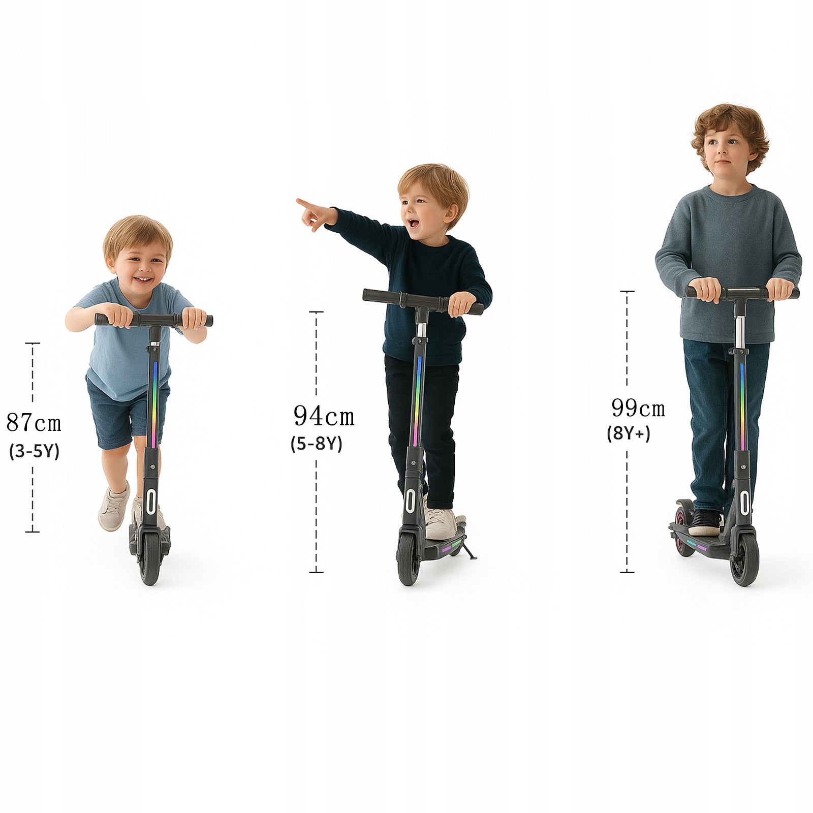 Electric Scooter Children 3-12 Years 130W 6,5" Folding LED Lights Black EAN (GTIN) 9331506253241