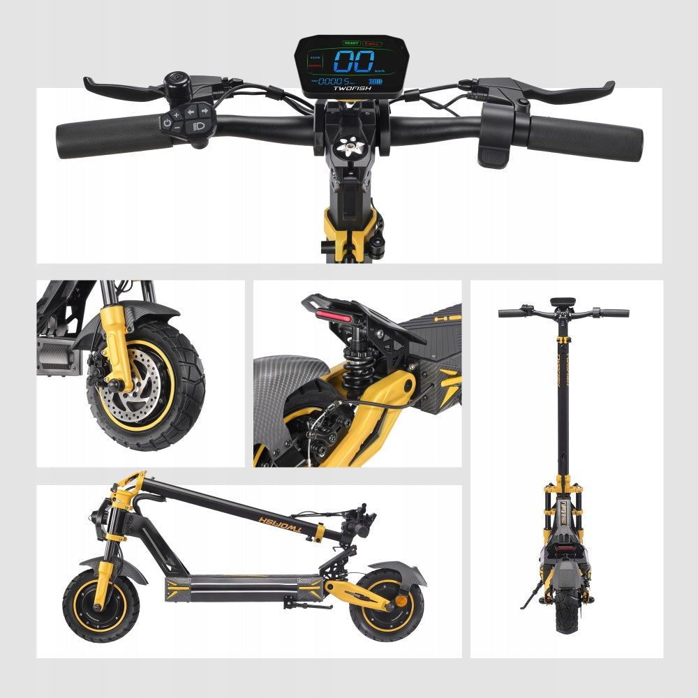 Electric Scooter For Adults 90KM 1640W*2 52V/23Ah TWOFISH 10" NFC Packaging status original