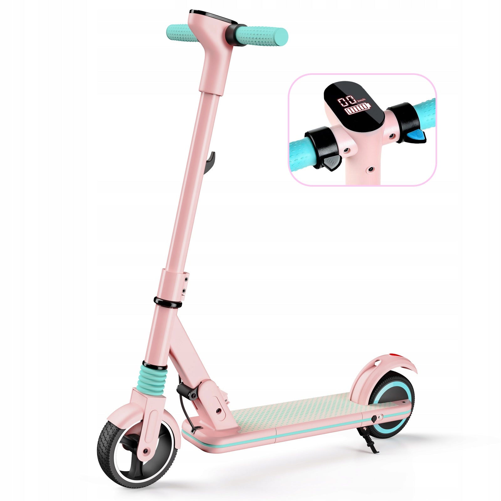 Electric Scooter For Children E-RIDES Pink 14km/h Folding LED 130W Brand E-Rides