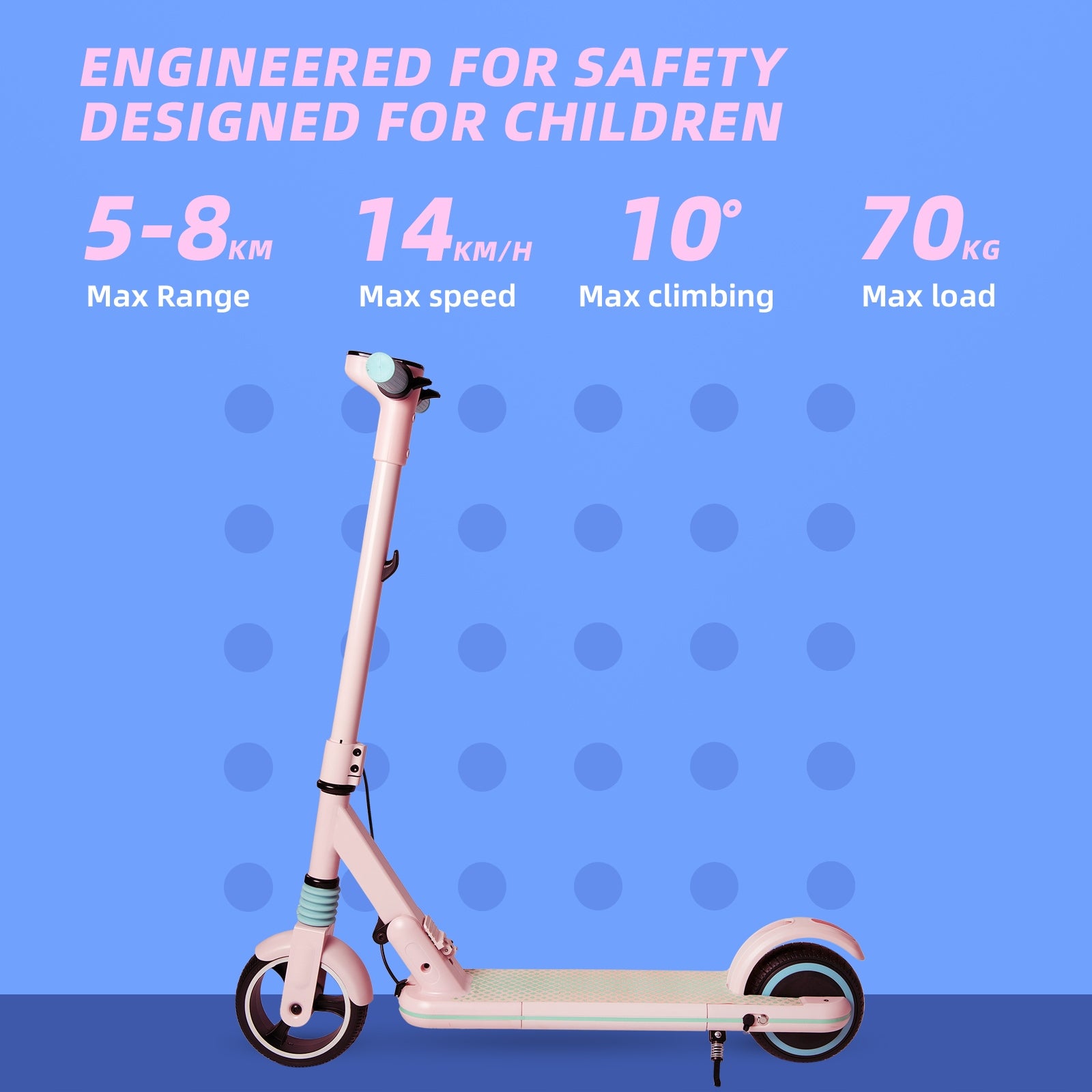Electric Scooter For Children E-RIDES Pink 14km/h Folding LED 130W EAN (GTIN) 0749824718189