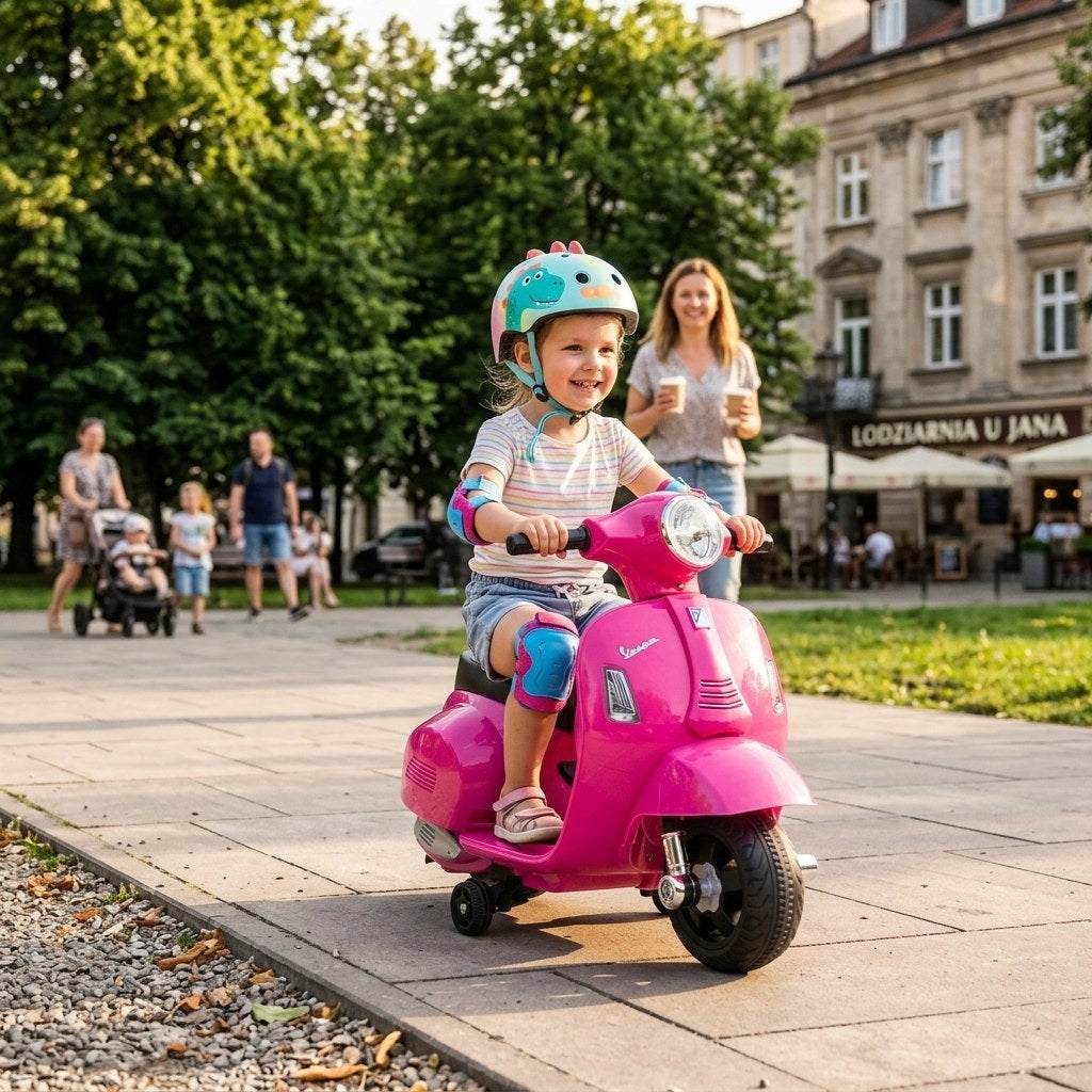 Electric Scooter For Children Motorcycle For Children LED Lights 66 cm Pink Brand Tojsy