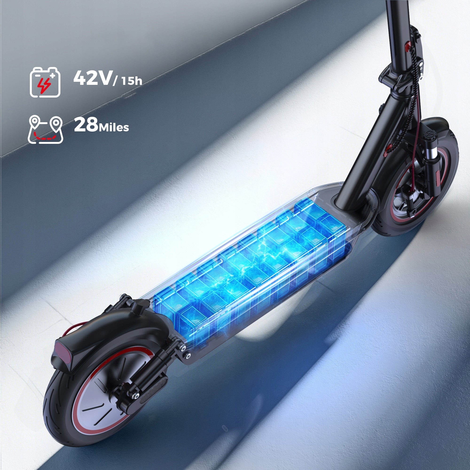 Electric Scooter Vehicle Folding 10" APP up to 40-45km for 120KG app Engine power 650 W
