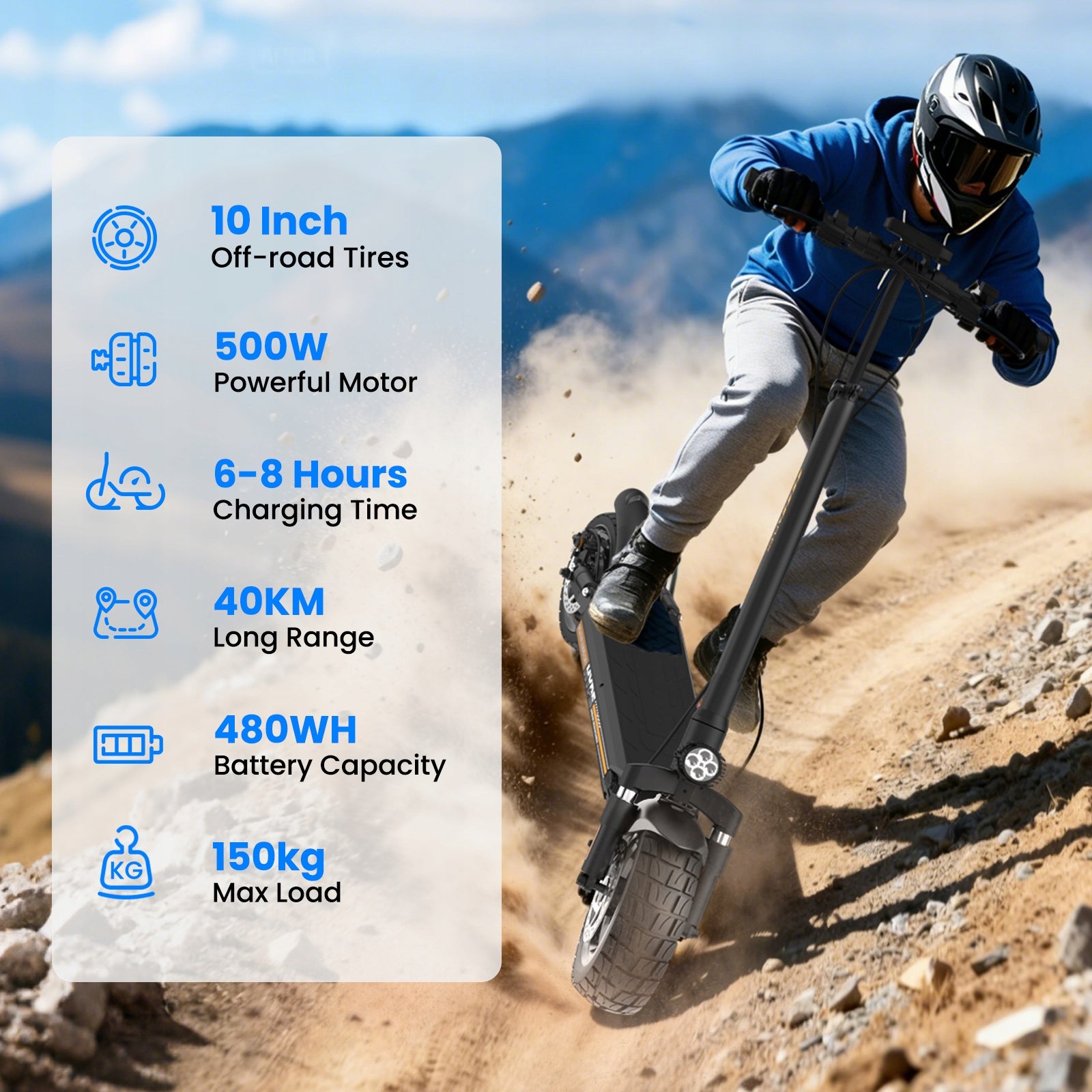 Electric Scooter for Adults 500W 10" 48V 9Ah 35km Brand AgileRide
