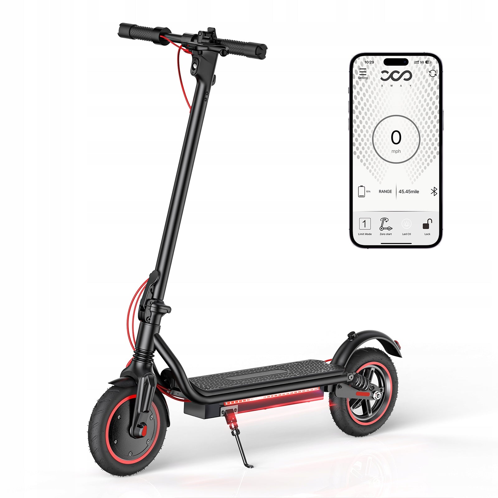 Electric Scooter for Adults, Foldable, City Use, Up to 37 Miles Range, Black, 4 Speeds, 650W Motor