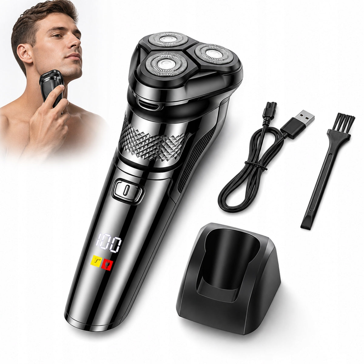 Electric Shaver 3 Head Waterproof Beard Machine New