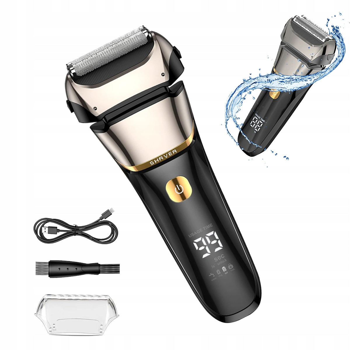Electric Shaver with Triple Mesh Foil Head