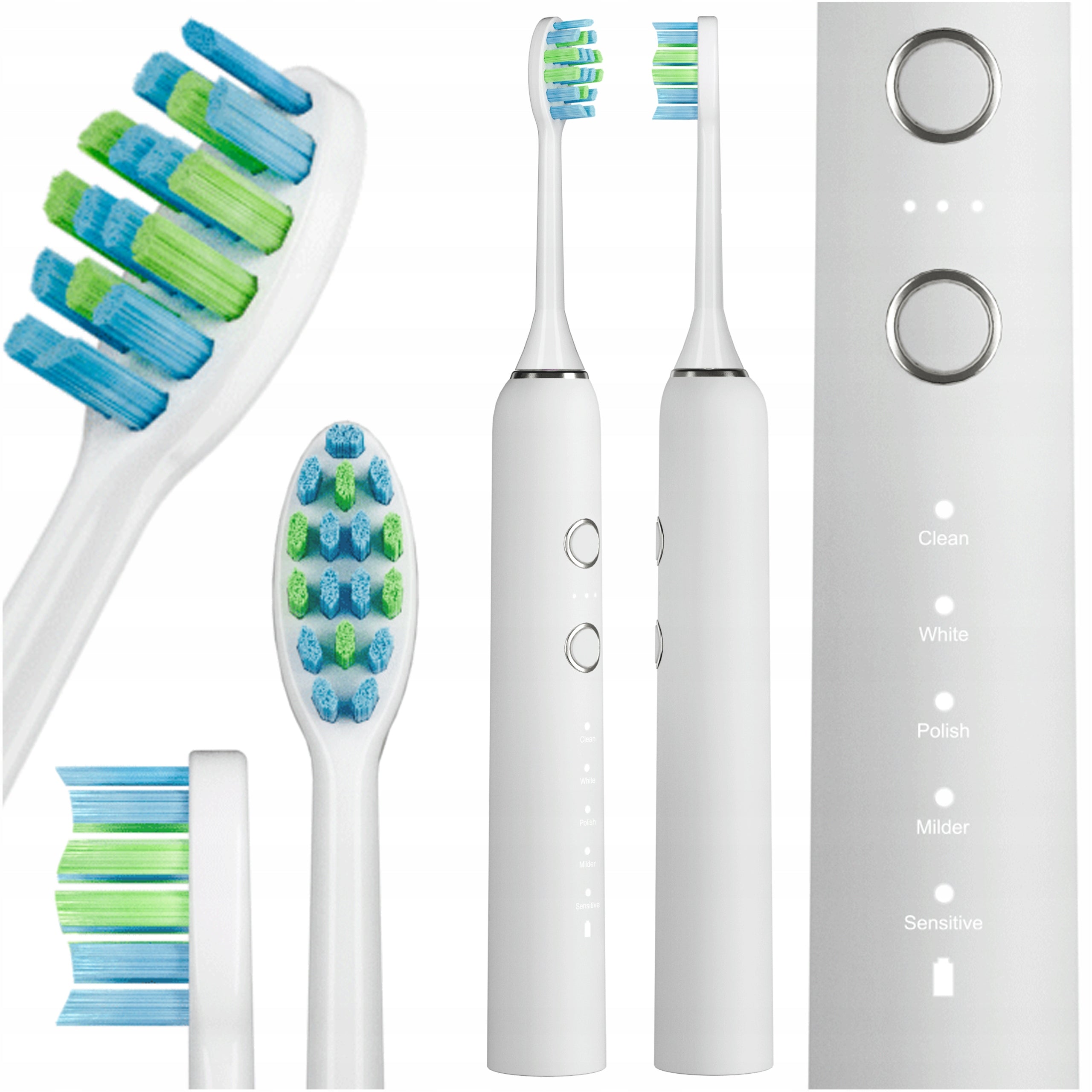 Electric Sonic Toothbrush 2 Tips Induction PULSE Set Packaging status original