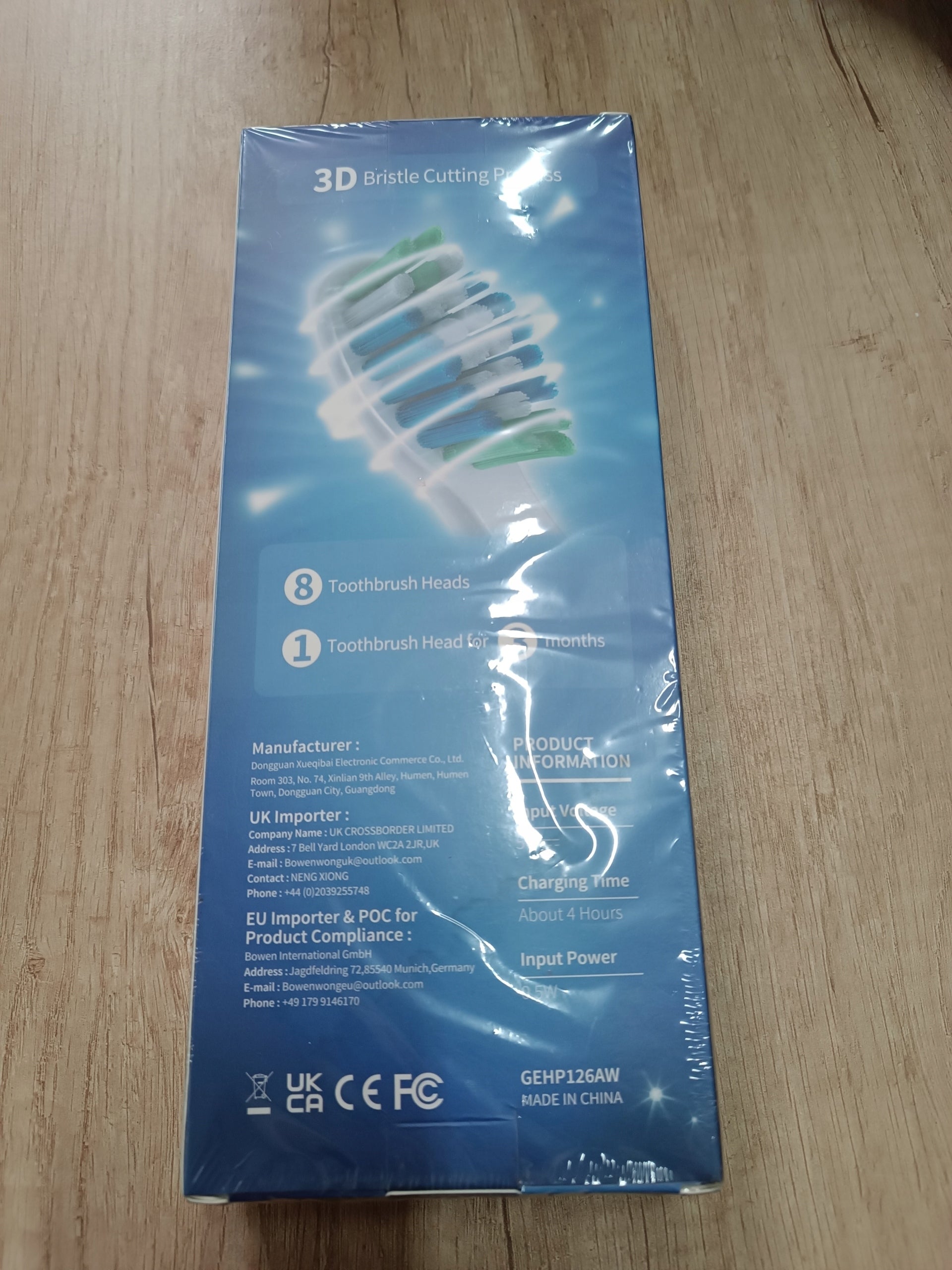 Electric Sonic Toothbrush + 8 Heads 5 Modes Timer White Brand no brand