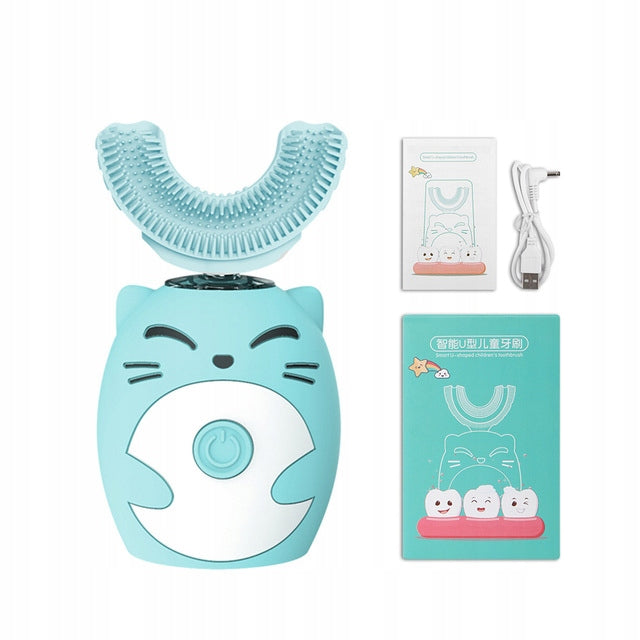 Electric Sonic Toothbrush For Children 360 Degree U-SHAPE Blue