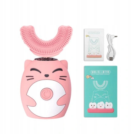 Electric Sonic Toothbrush For Children 360 Degree U-SHAPE Pink