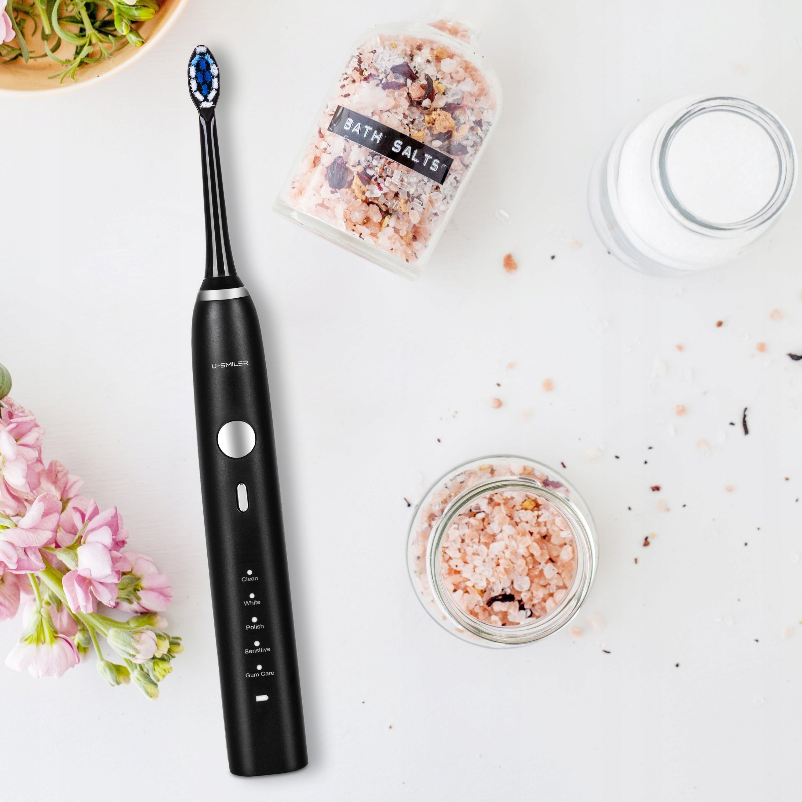 Electric Sonic Toothbrush U-SMILER IPX8 Case 2 Tips Pro Brand U-Smiler