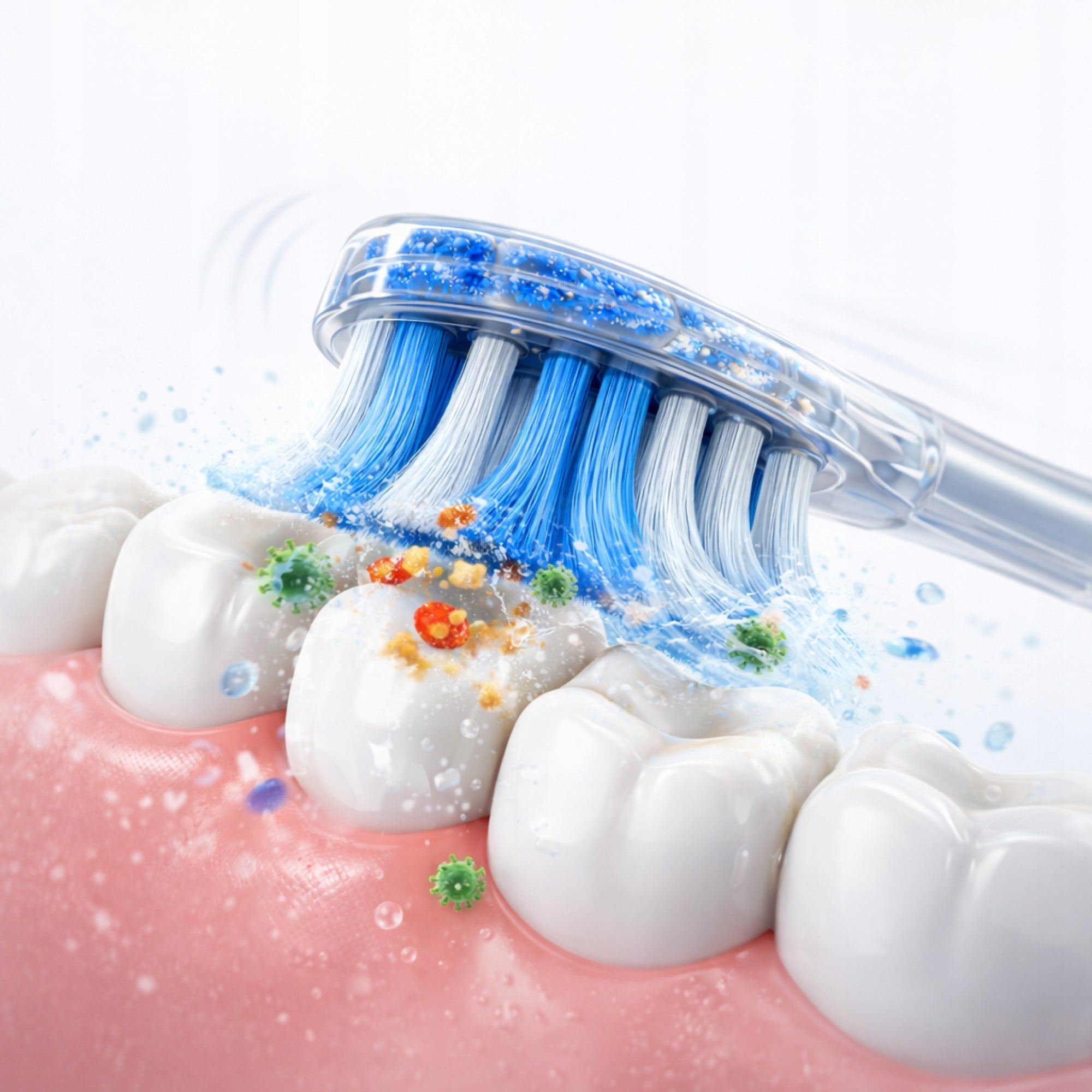 Electric Sonic Toothbrush White + Case 2x Tips 4 Modes Medical device no
