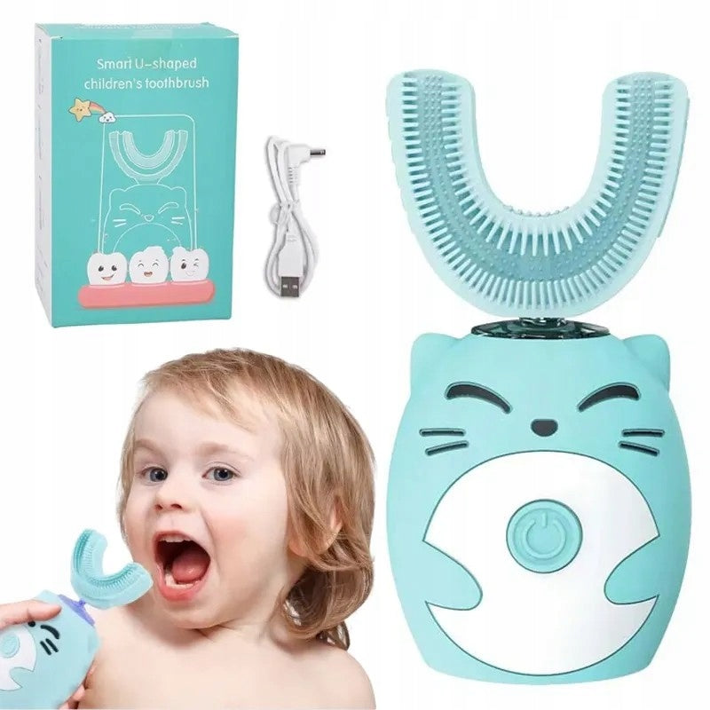 Electric Sonic Toothbrush for Children 360 Silicone U-shape Blue