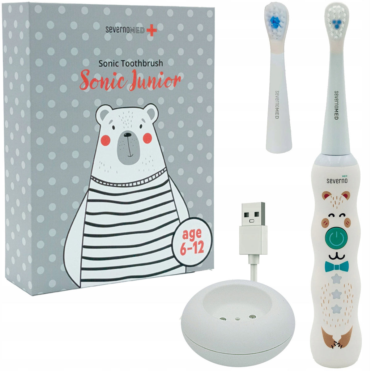 Electric Sonic Toothbrush for Children 6-12 Years + 2 Tips