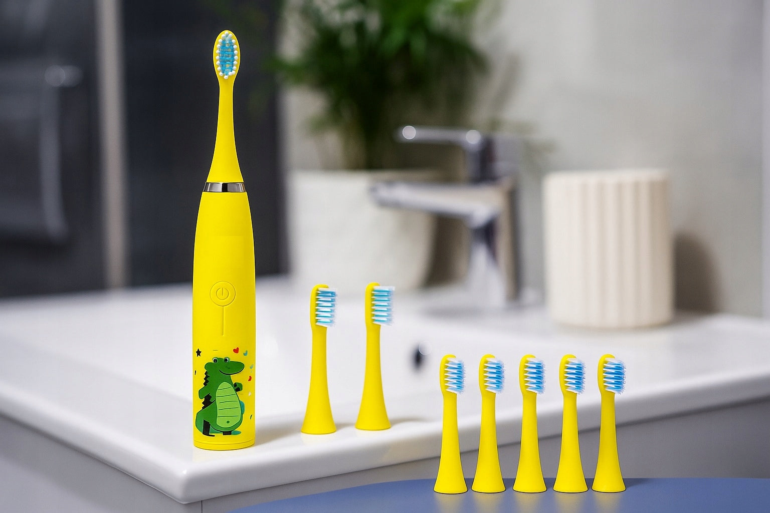 Electric Sonic Toothbrush for Children Yellow + Akcesoria Manufacturer code Zestaw Akcesoria 8 końcówek wymiennych