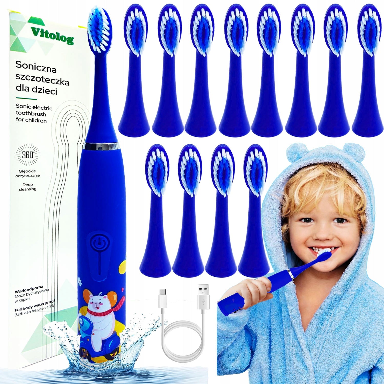 Electric Sonic Toothbrush for Gums for Children + 12 Tips
