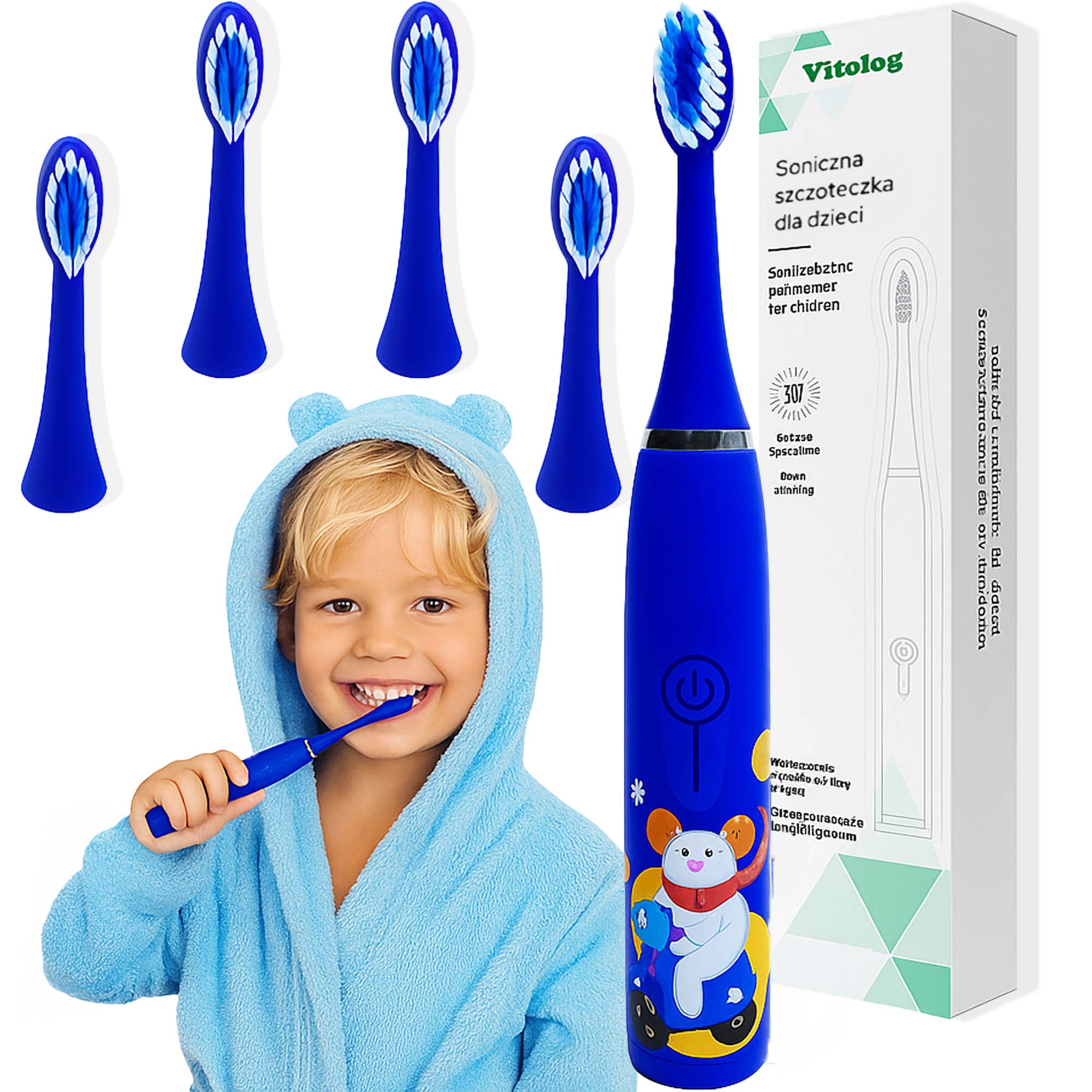 Electric Sonic Toothbrush for Gums for Children + 4 Tips