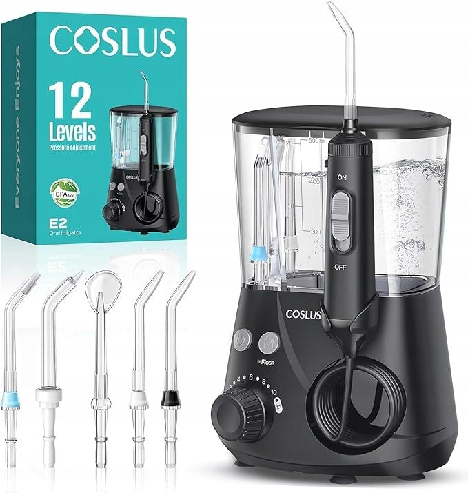 Electric Stationary Tooth Irrigator 600ml 12 Levels 5 Nozzles COSLUS