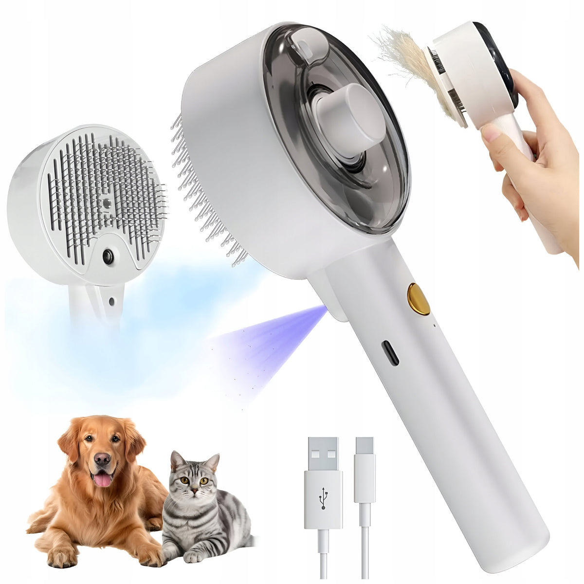 Electric Steam Brush for Hair with Oil