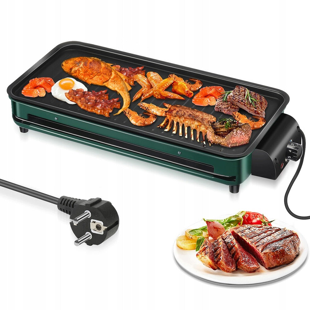 Electric Table Grill Nonstick Stepless Adjustment 1500W 2in1