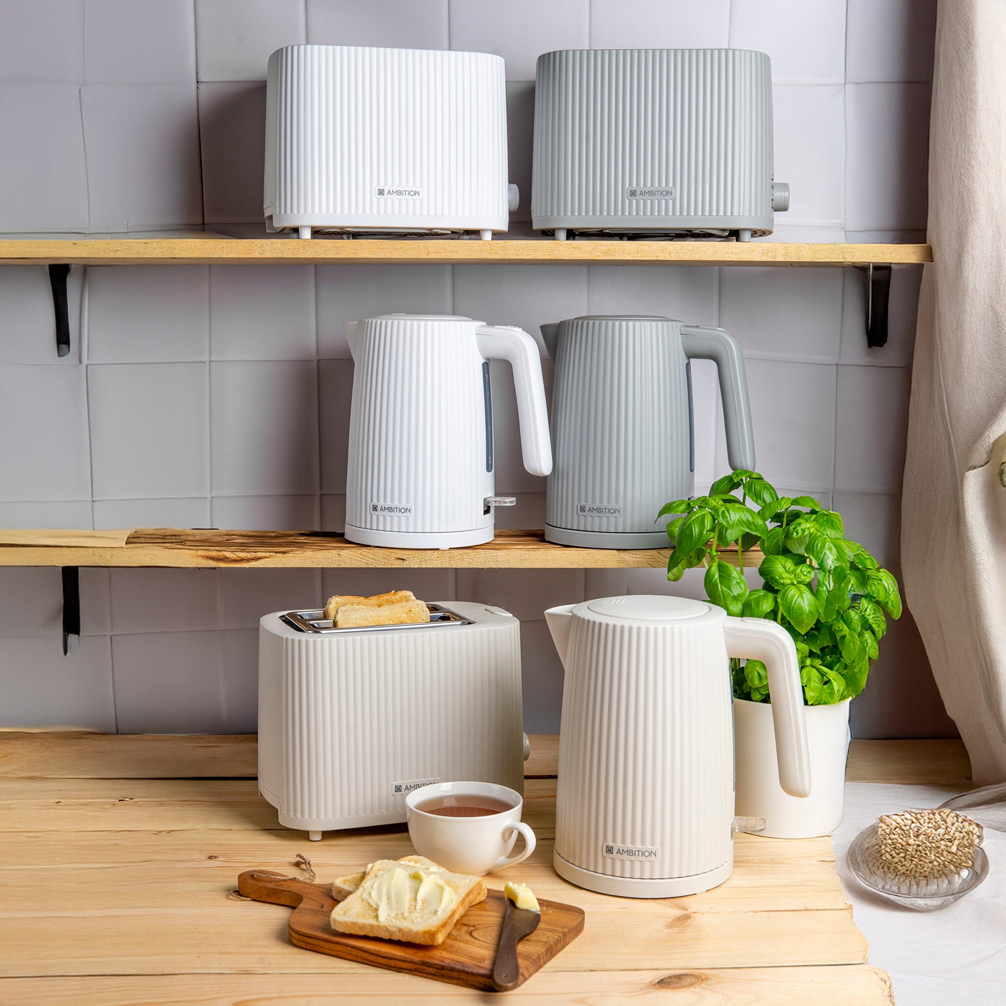 Electric Toaster AMBITION Curly taupe 69613 Beige Crumb Tray STOP Manufacturer code 69613
