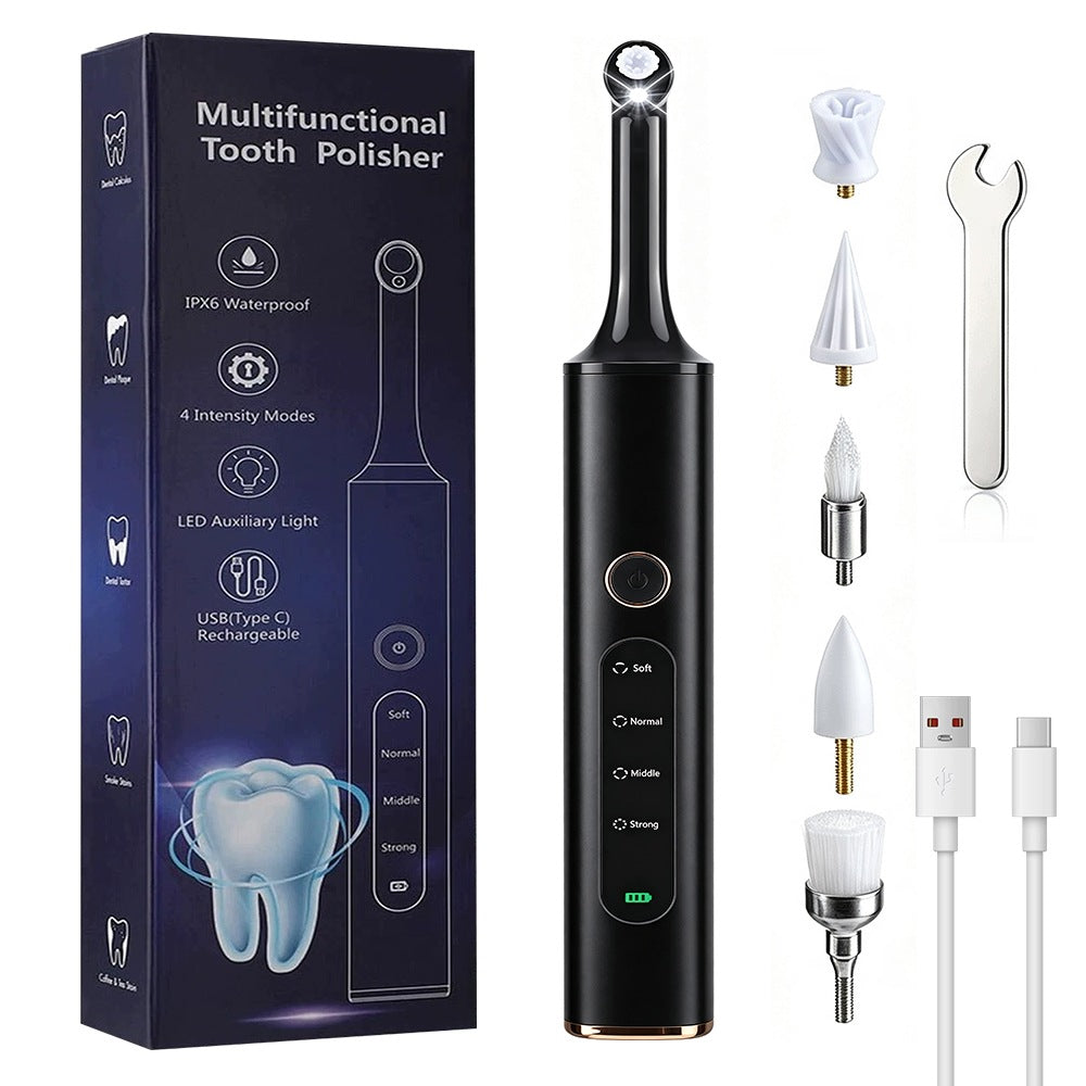 Electric Tooth Polisher 800 mAh black with case and accessories IPX6 Packaging status original
