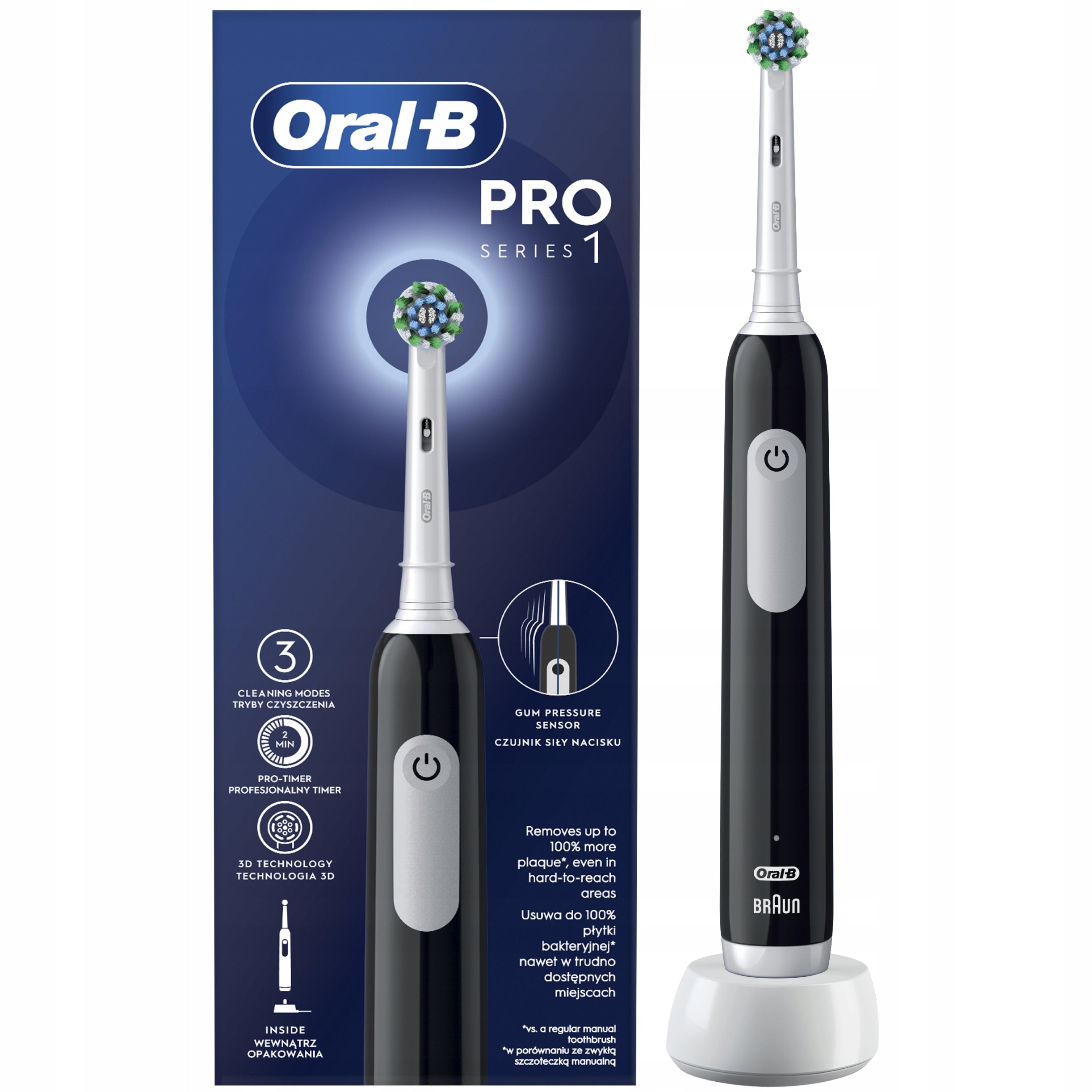 Electric Toothbrush Oral-B Pro Series 1 Black Rotating