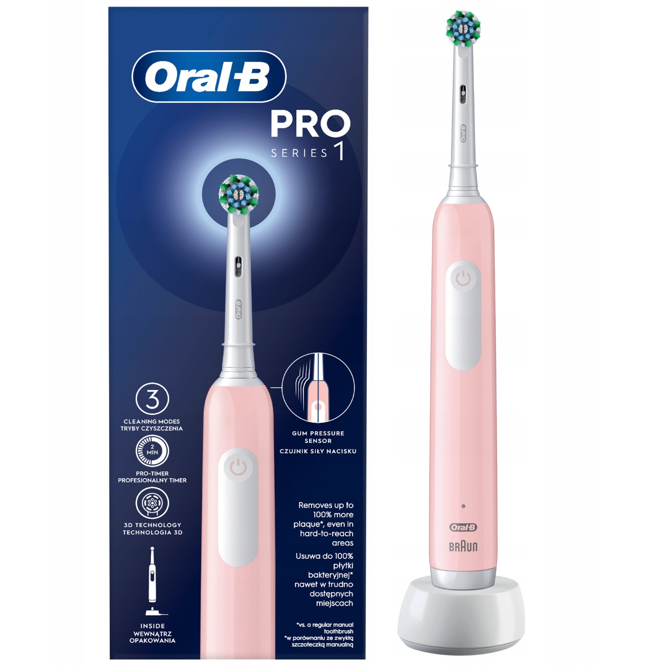 Electric Toothbrush Oral-B Pro Series 1 Pink Rotating