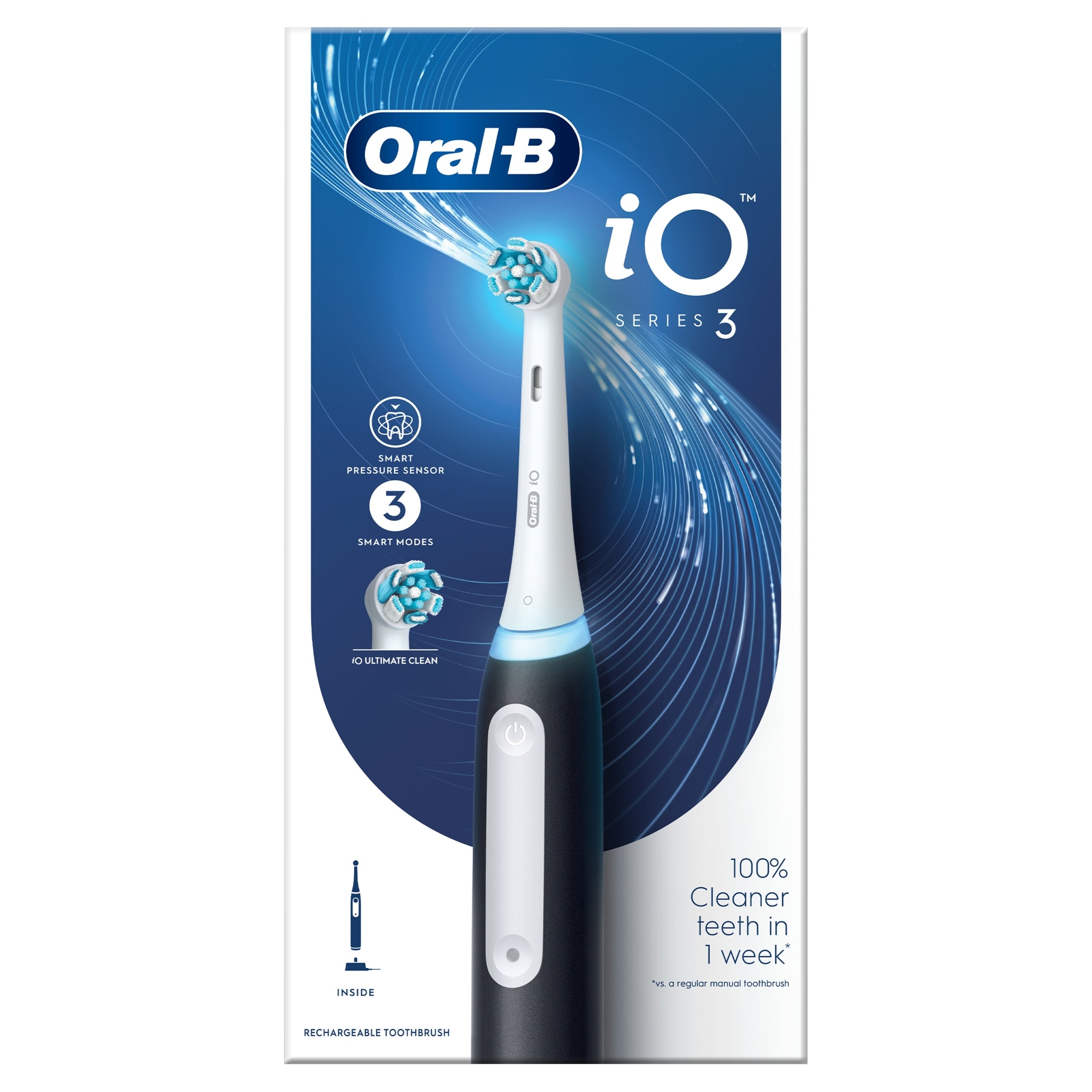 Electric Toothbrush Oral-B iO 3 Black Braun Smart Timer Technology Manufacturer code B0F3XM5VCH